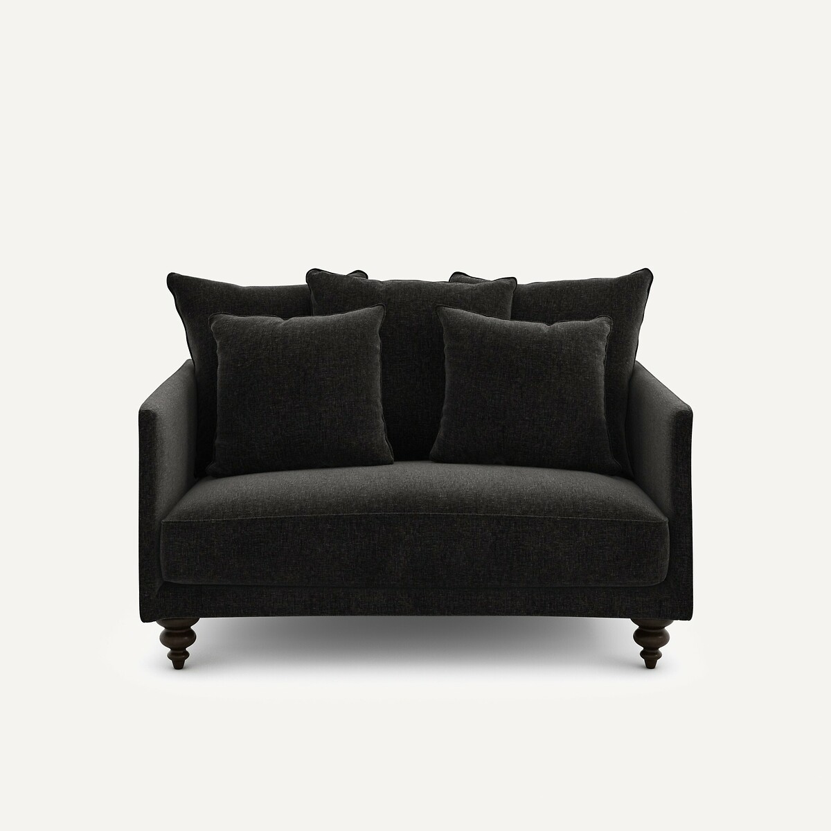 Διθέσιος καναπές compact από βελούδο chenille Μ105xΠ138xΥ93cm