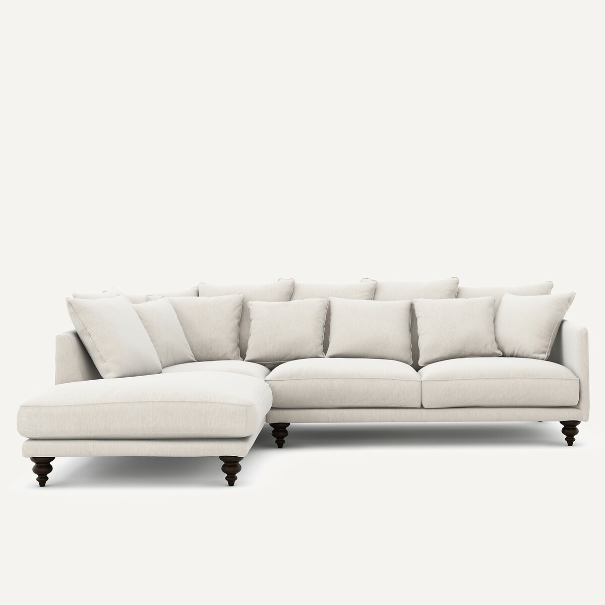 Γωνιακός καναπές από βελούδινο chenille Μ206xΠ279xΥ93cm