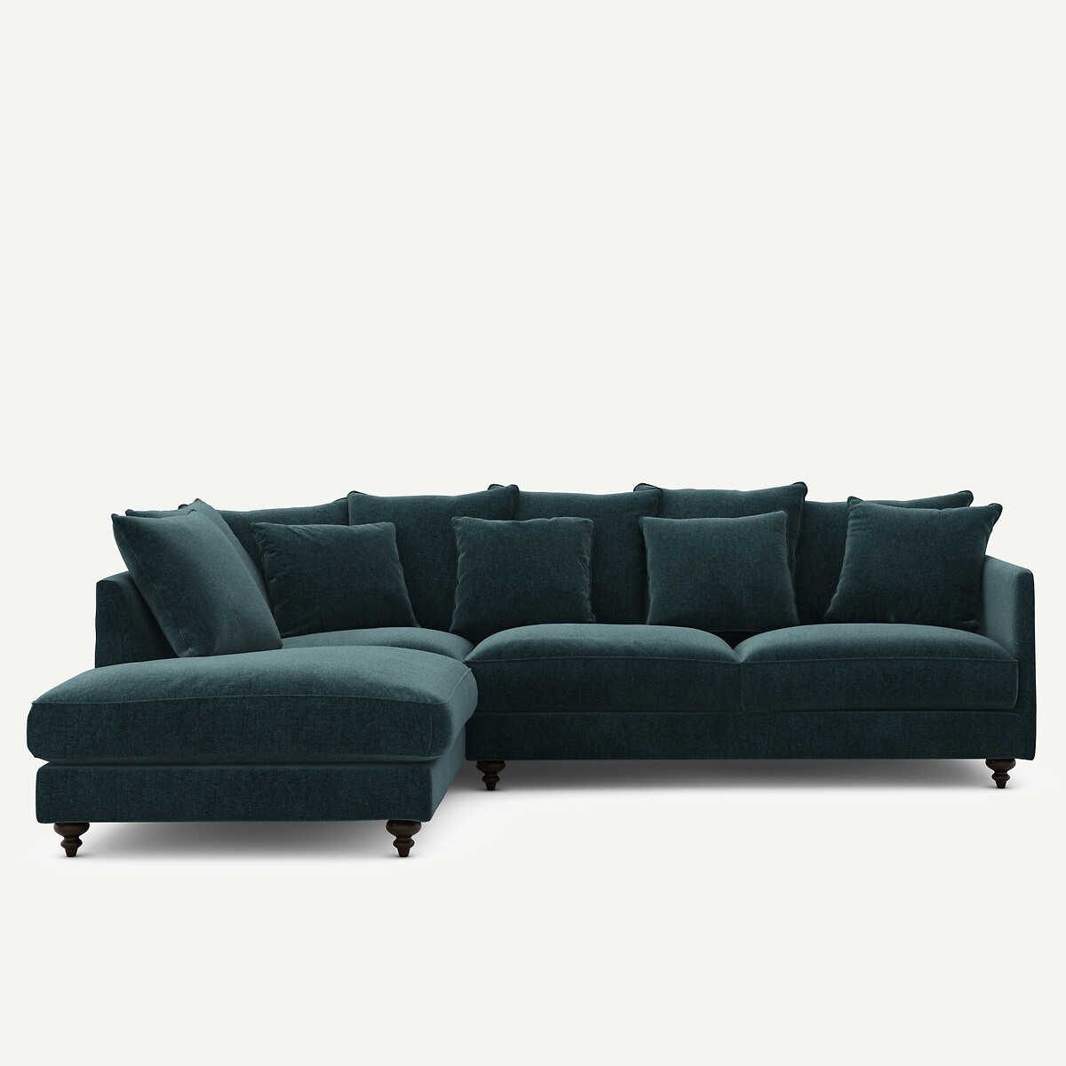 Γωνιακός καναπές-κρεβάτι από βελούδο Μ209xΠ279xΥ93cm