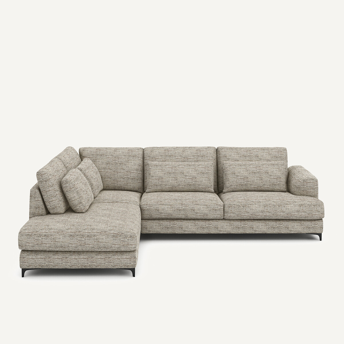 Γωνιακός καναπές αριστερός με μοτίβο chevron Μ222xΠ294xΥ83cm