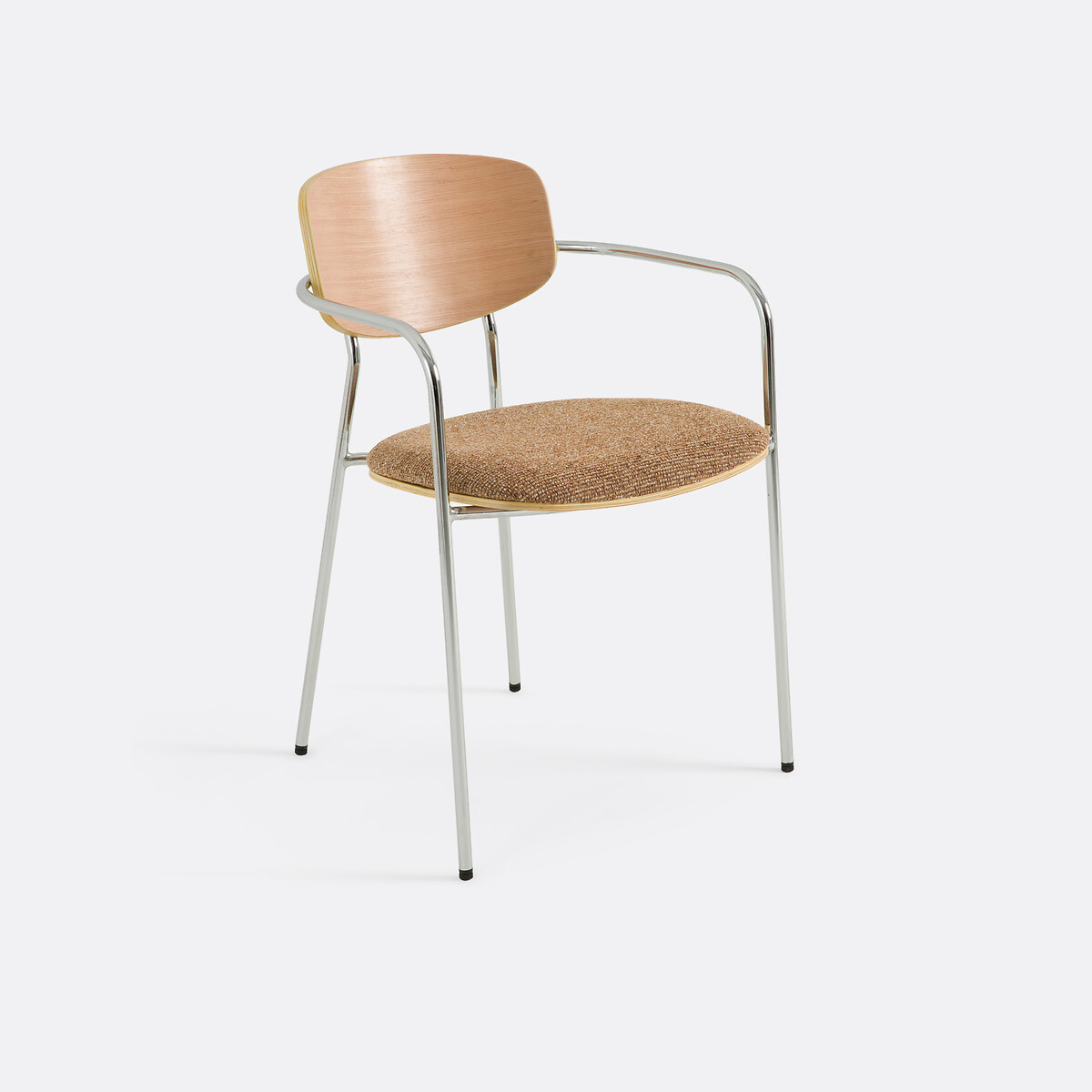 Καρέκλα τραπεζαρίας από χρώμιο και ξύλο Μ53xΠ54xΥ76cm