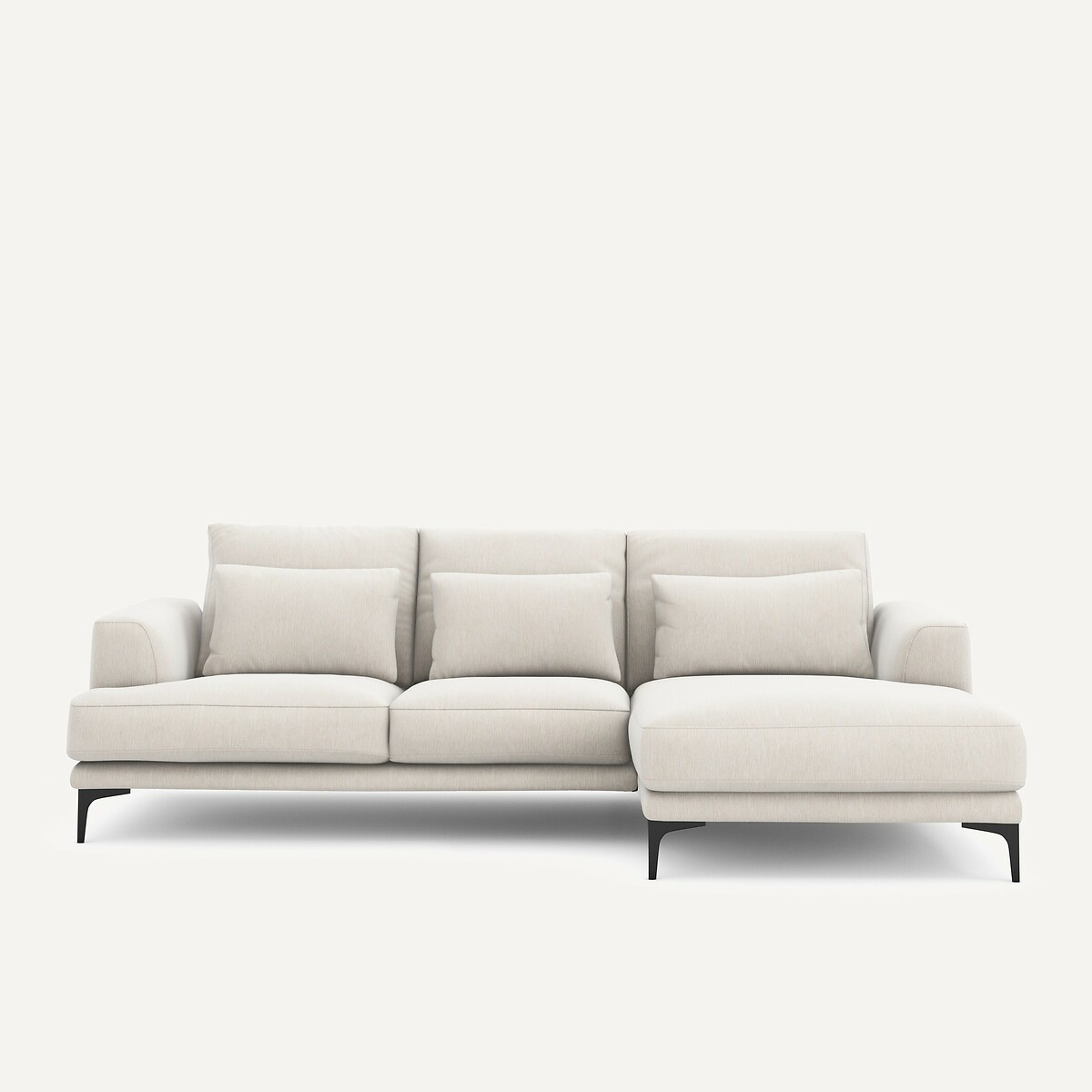 Γωνιακός καναπές δεξίος από βελούδινο chenille Μ149xΠ258xΥ83cm