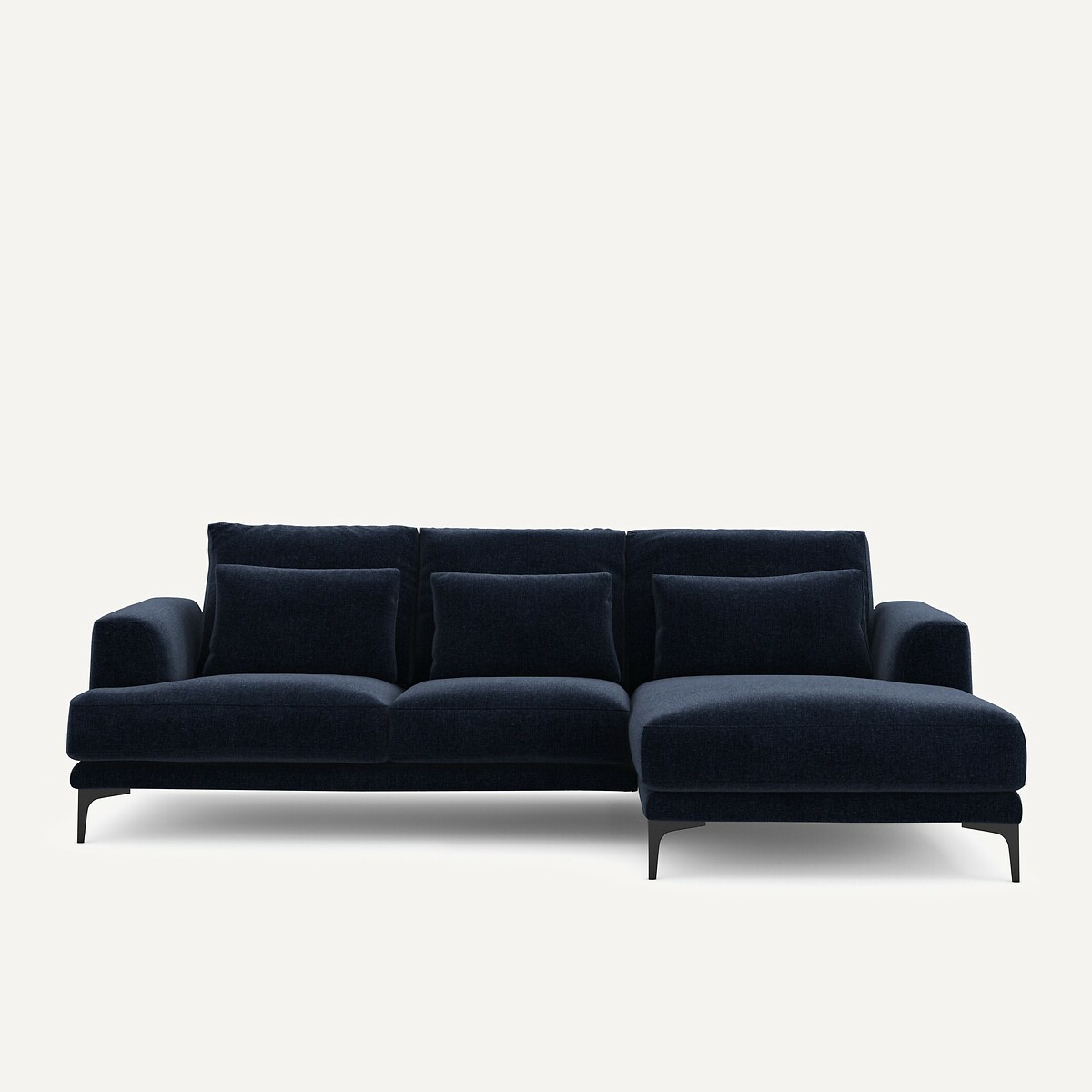 Γωνιακός καναπές δεξίος από βελούδινο chenille Μ149xΠ258xΥ83cm