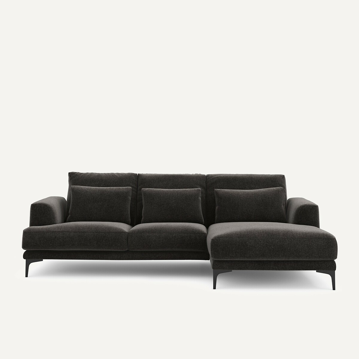 Γωνιακός καναπές δεξίος από βελούδινο chenille Μ149xΠ258xΥ83cm