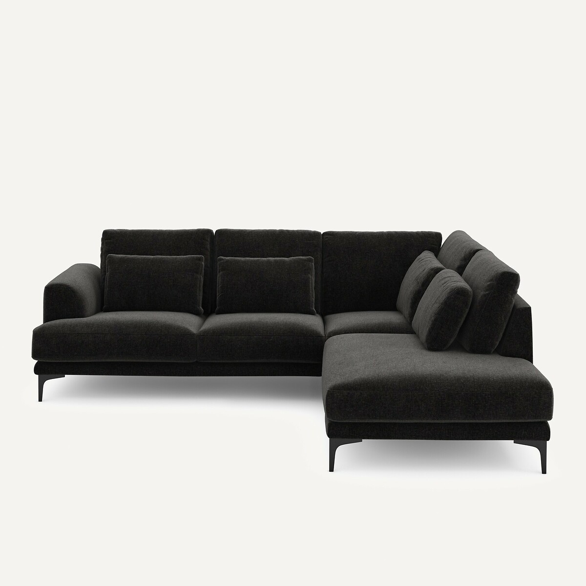 Γωνιακός καναπές δεξιός από βελούδινο chenille Μ222xΠ258xΥ83cm