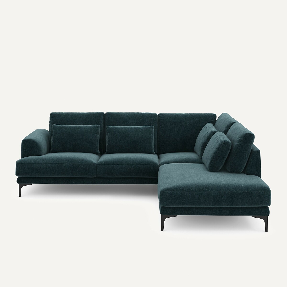 Γωνιακός καναπές δεξιός από βελούδινο chenille Μ222xΠ258xΥ83cm