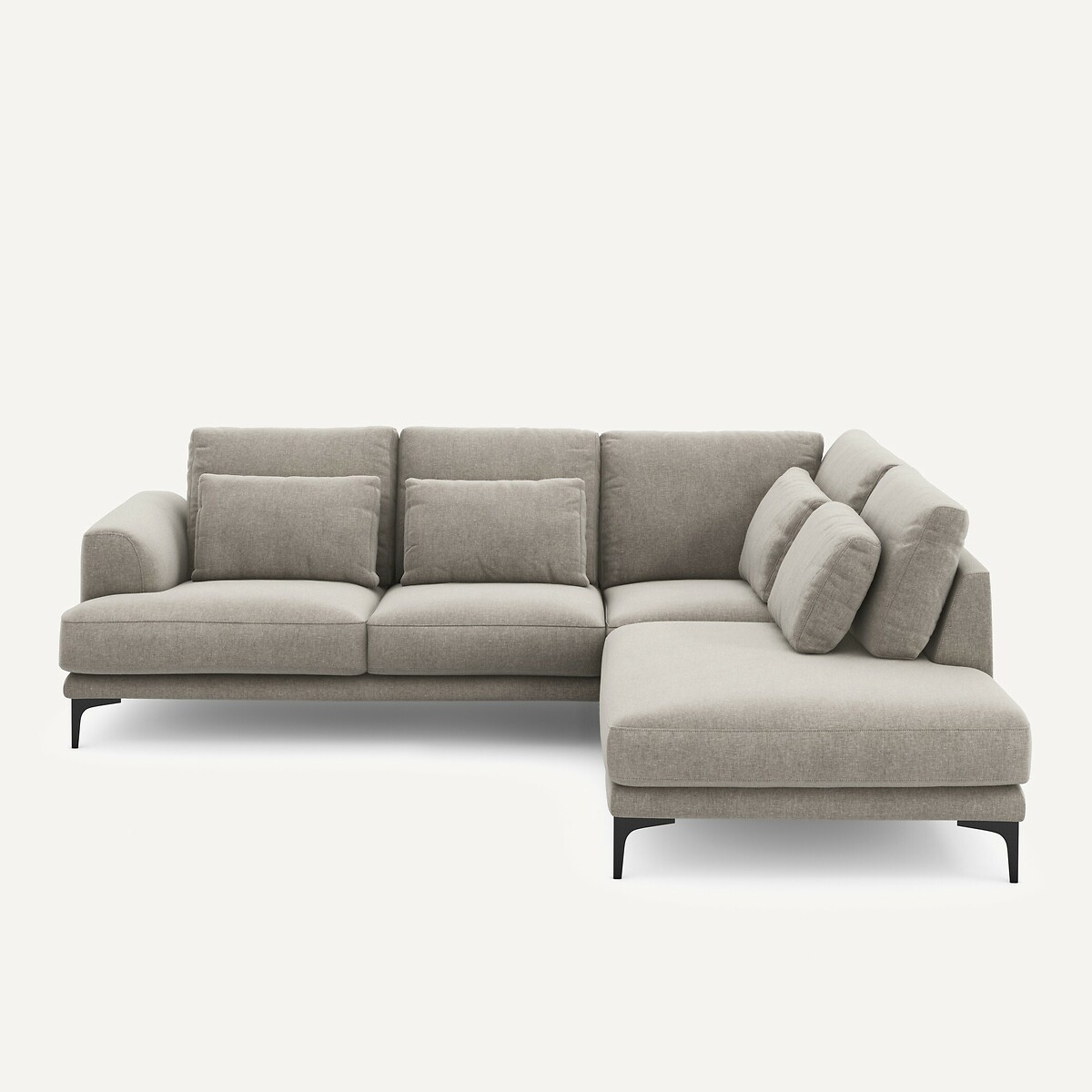 Γωνιακός καναπές δεξιός από βελούδινο chenille Μ222xΠ258xΥ83cm