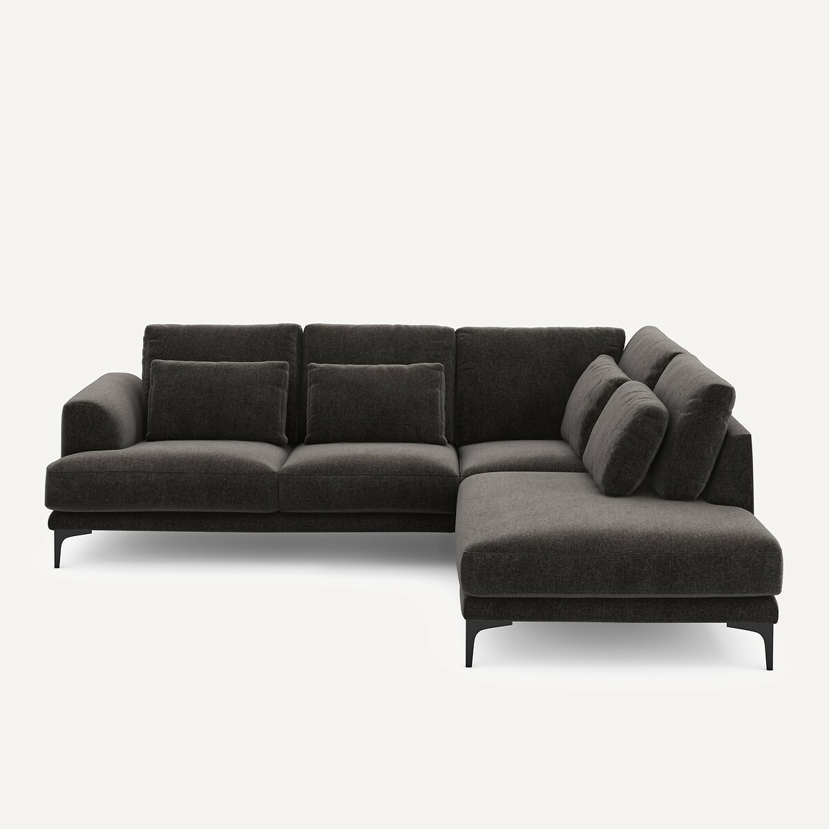 Γωνιακός καναπές δεξιός από βελούδινο chenille Μ222xΠ258xΥ83cm