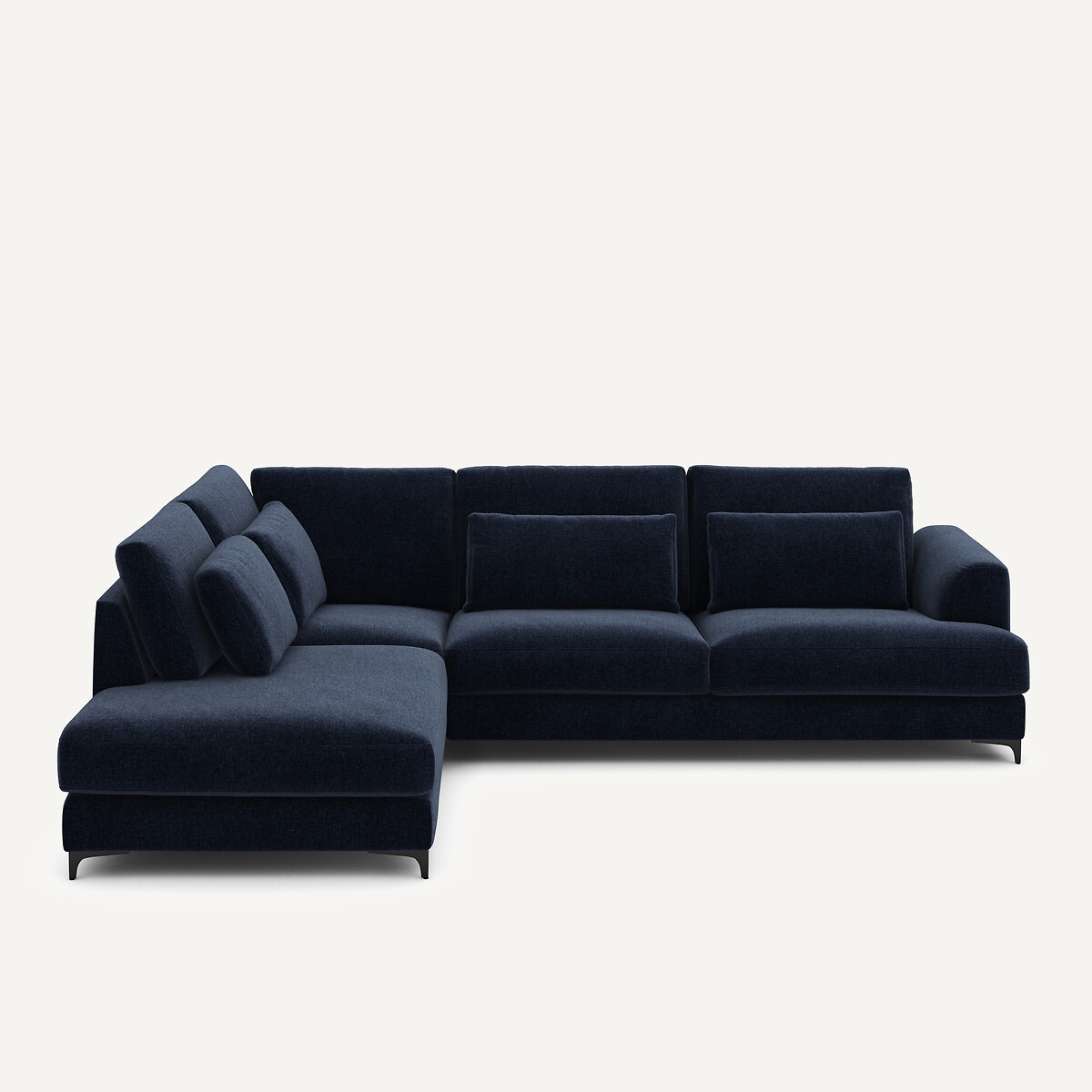 Καναπές γωνιακός αριστερός από βελούδινο chenille Μ222xΠ294xΥ83cm