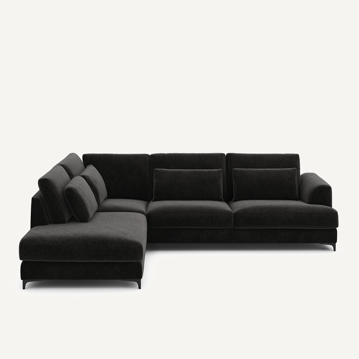 Καναπές γωνιακός αριστερός από βελούδινο chenille Μ222xΠ294xΥ83cm