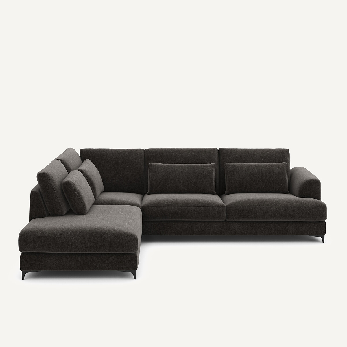 Καναπές γωνιακός αριστερός από βελούδινο chenille Μ222xΠ294xΥ83cm