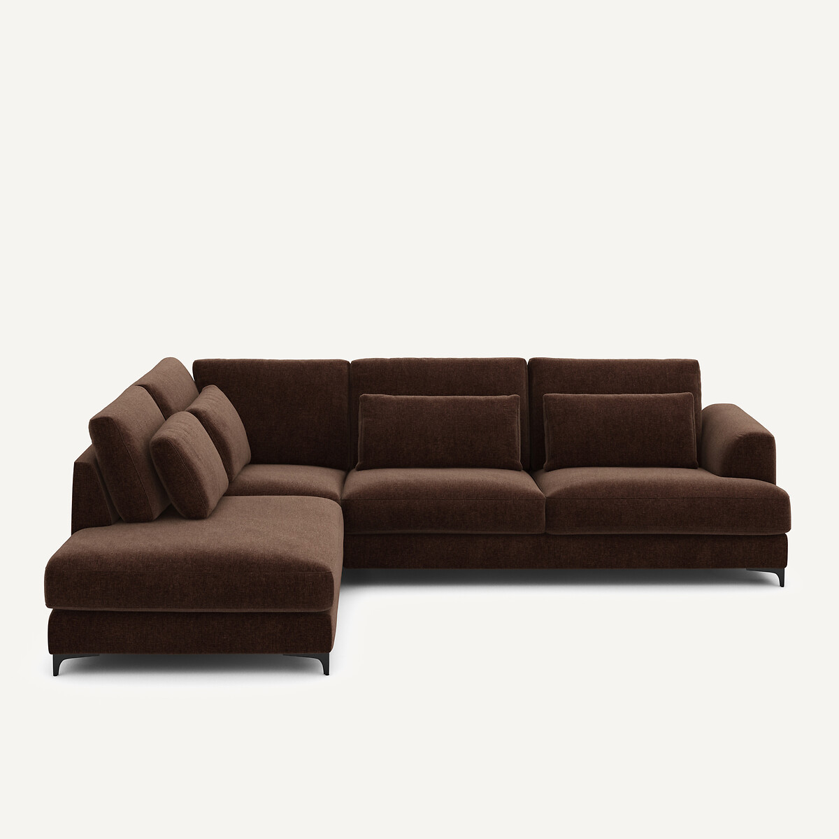 Καναπές γωνιακός αριστερός από βελούδινο chenille Μ222xΠ294xΥ83cm