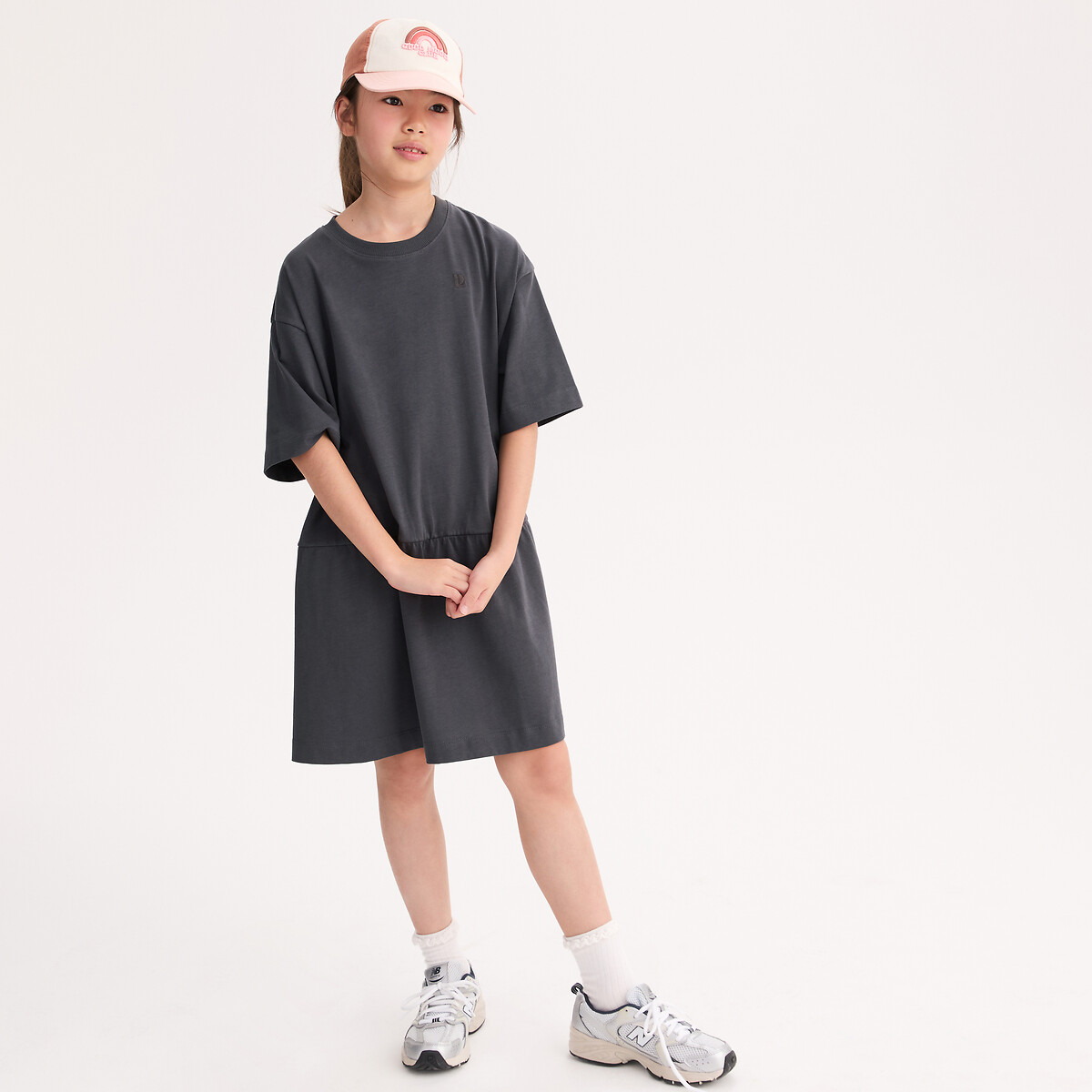 Φόρεμα με κοντά μανίκια από βαμβακερό ζέρσεϊ