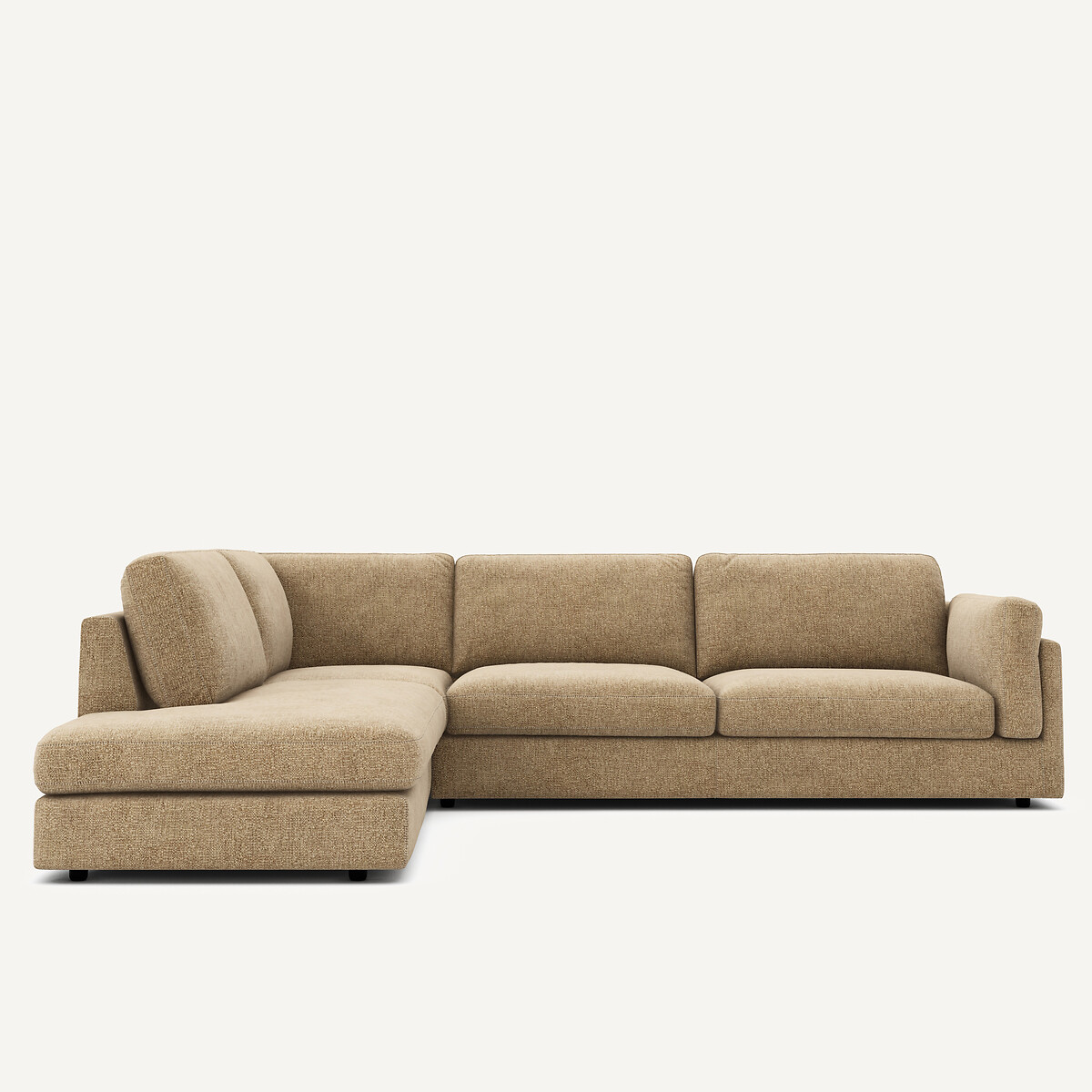 Γωνιακός καναπές-κρεβάτι με βαμβακερό ύφασμα Μ236xΠ287xΥ81cm