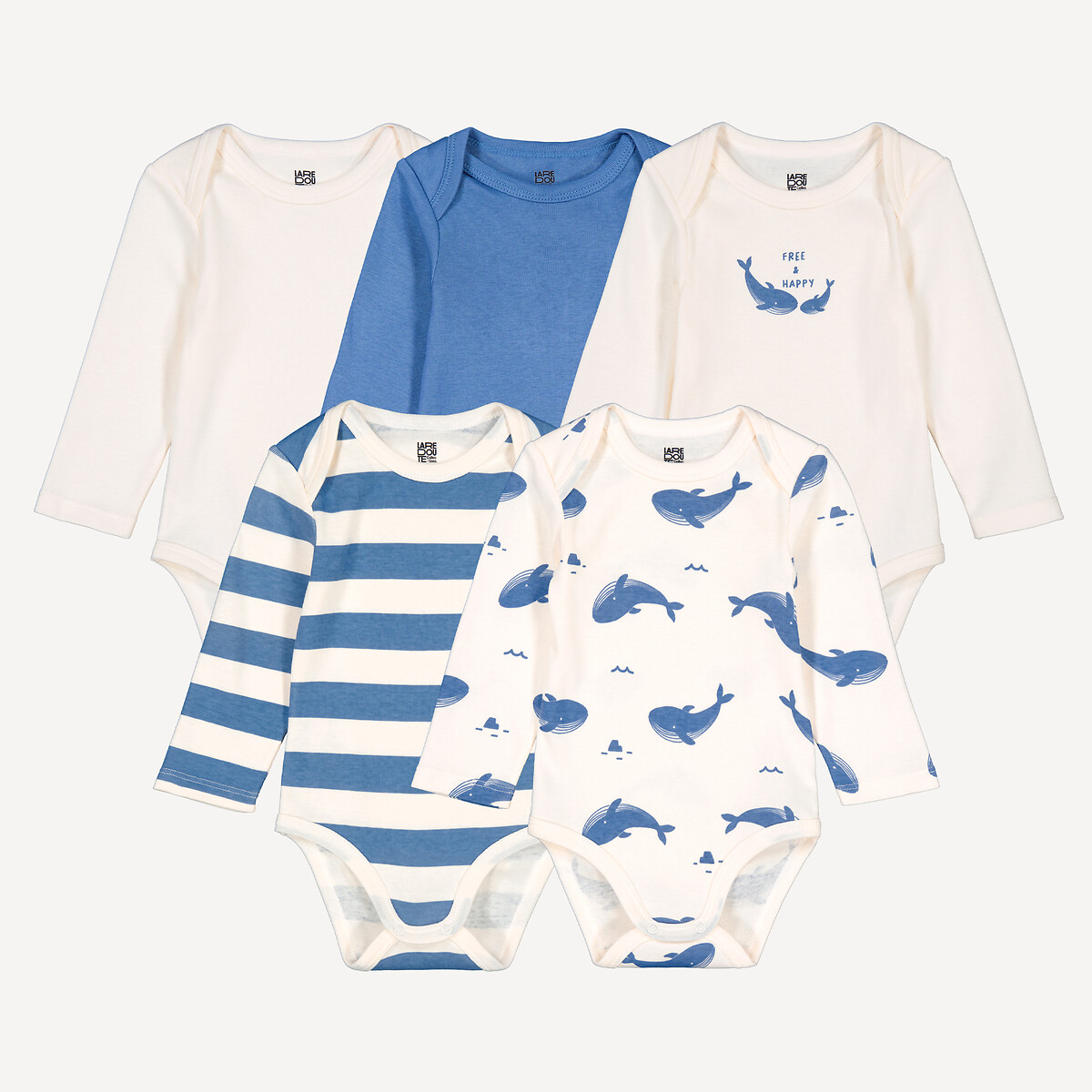 Σετ 5 κορμάκια με μακριά μανίκια