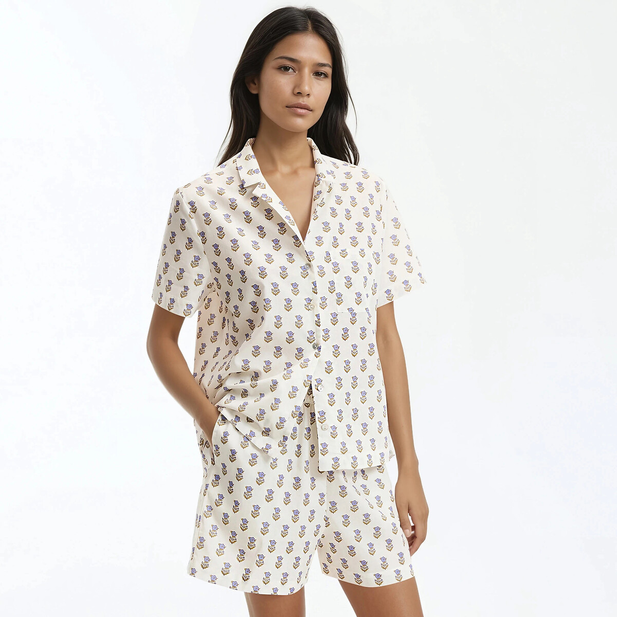 Βαμβακερή πιτζάμα σορτς με σχέδιο