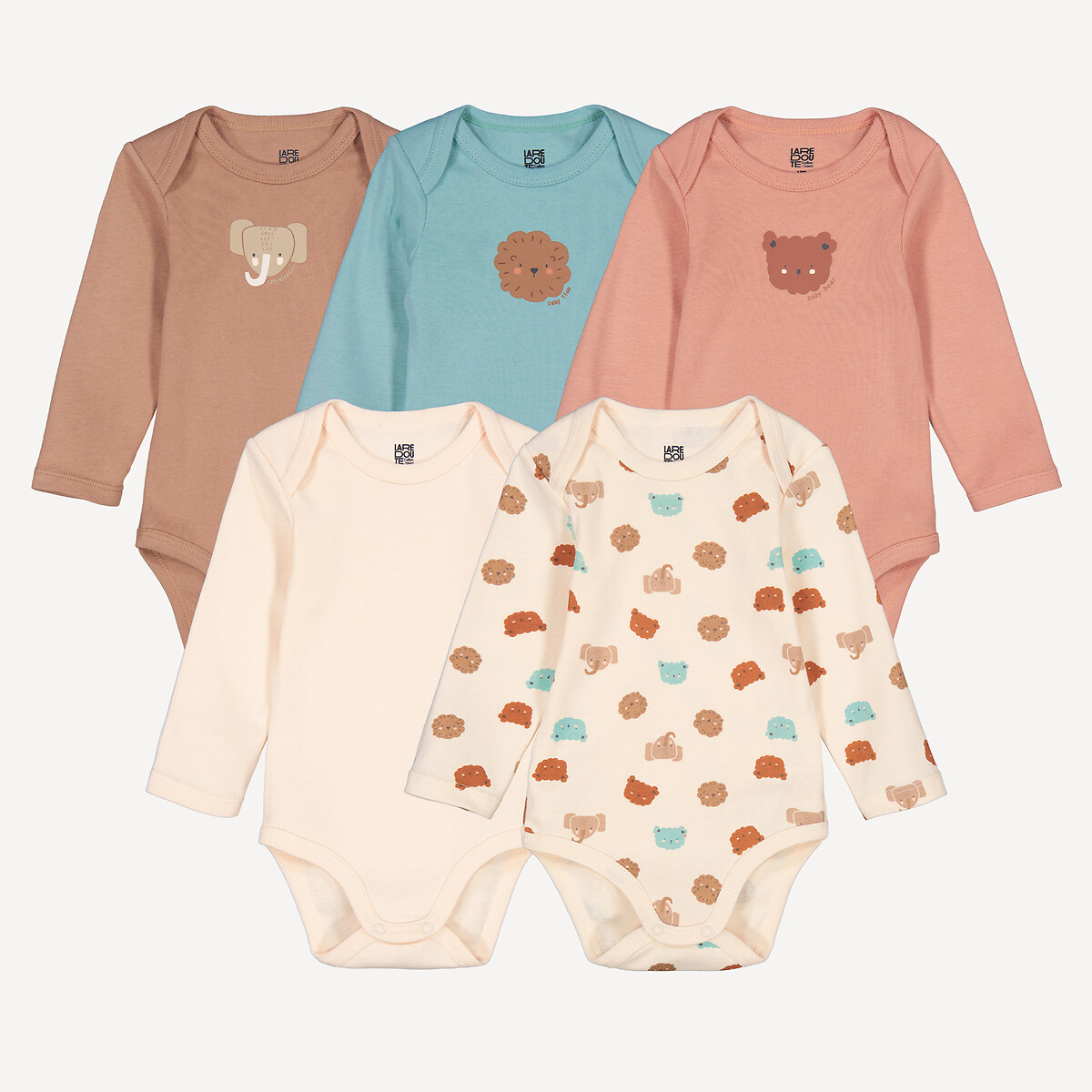 Σετ 5 κορμάκια με μακριά μανίκια