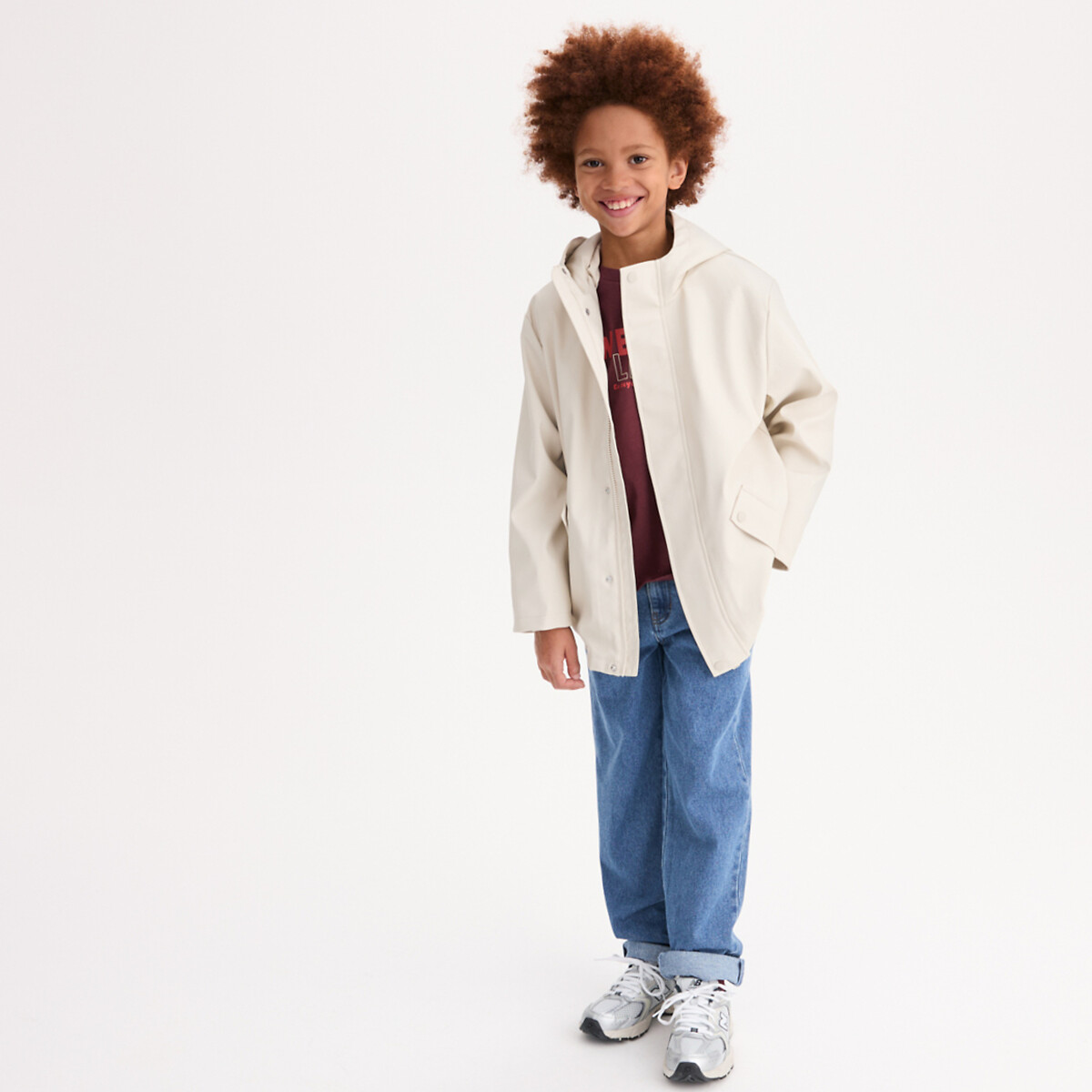 La Redoute Collections Αδιάβροχο με κουκούλα και επένδυση από ζέρσεϊ