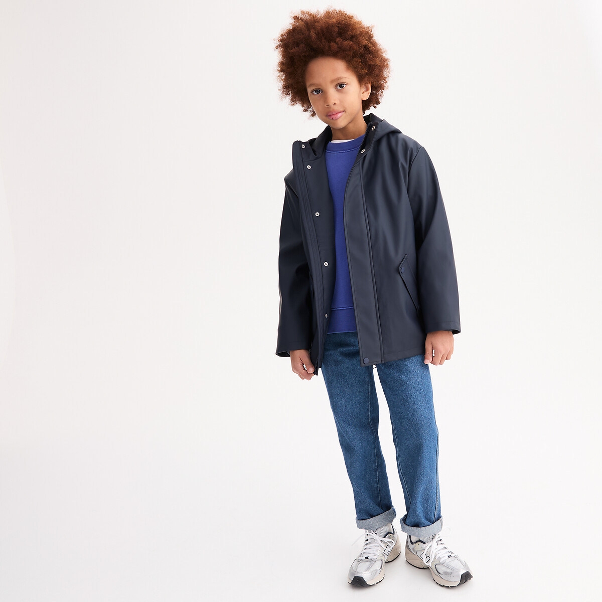 La Redoute Collections Αδιάβροχο με κουκούλα και επένδυση από ζέρσεϊ