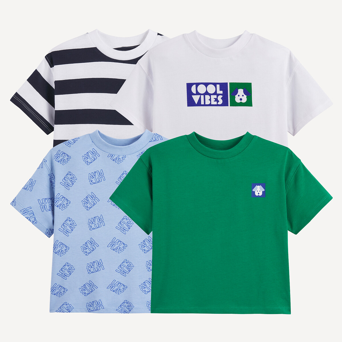 La Redoute Collections Σετ 4 κοντομάνικα μπλουζάκια με στρογγυλή λαιμόκοψη