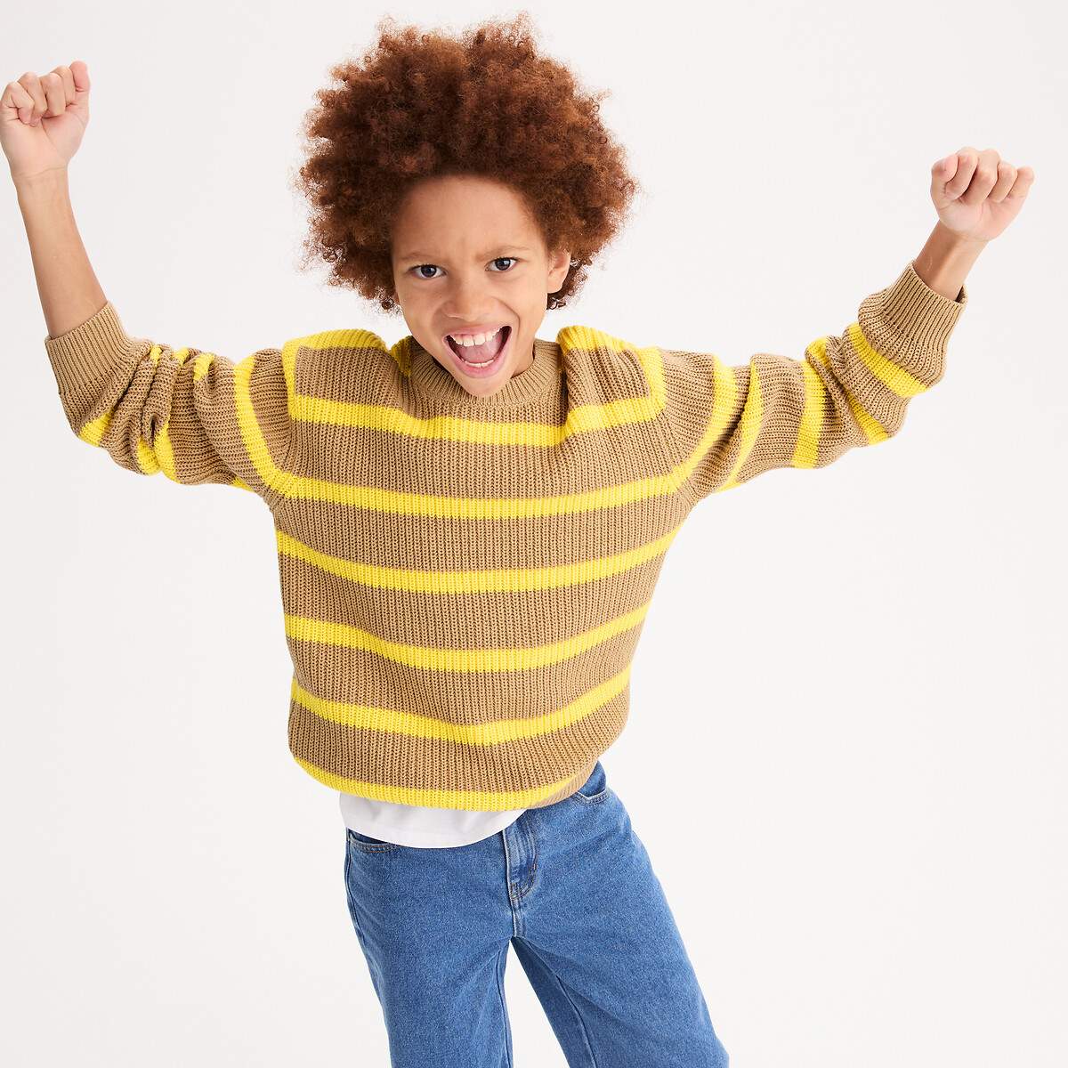 La Redoute Collections Πλεκτό ριγέ πουλόβερ με στρογγυλή λαιμόκοψη