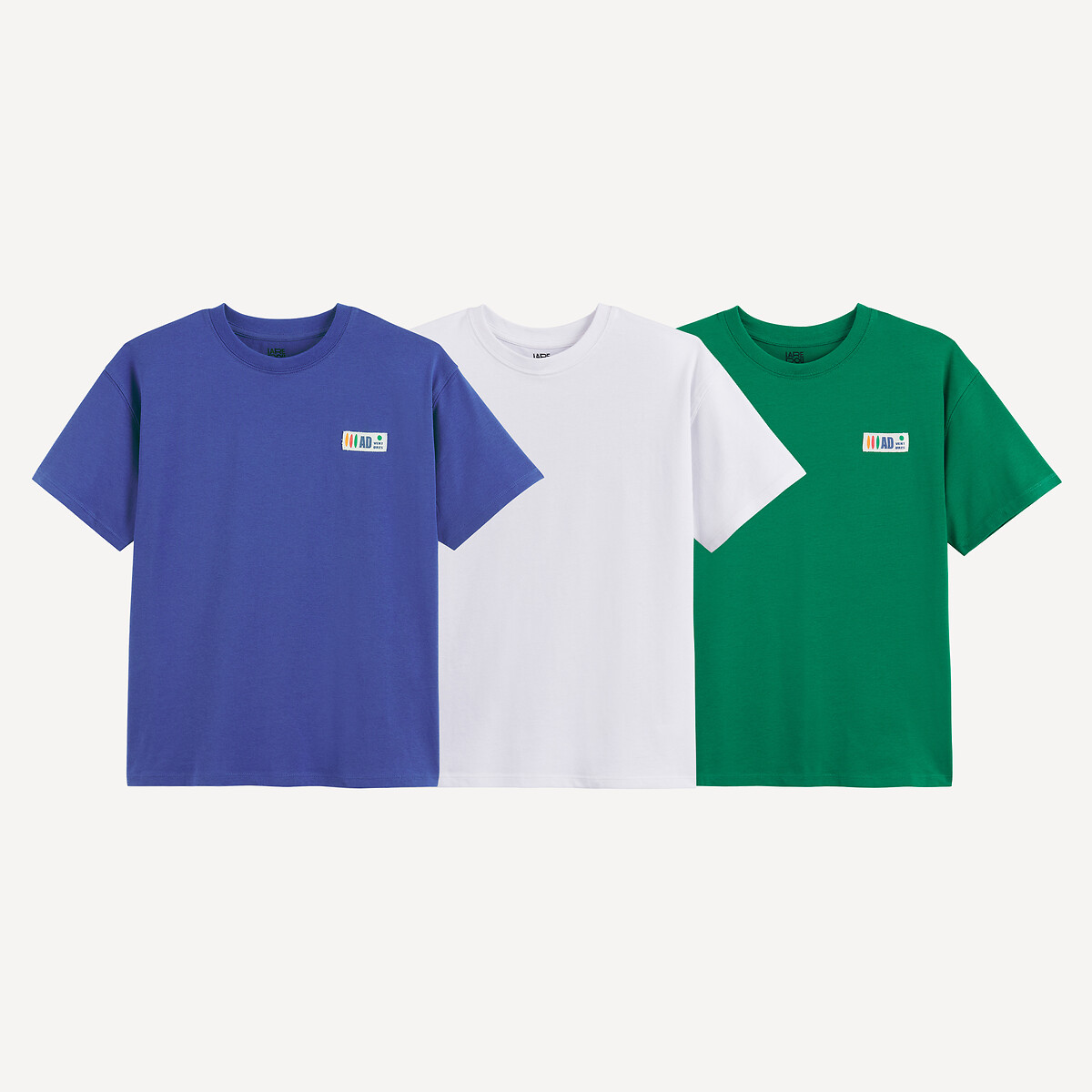 Σετ 3 κοντομάνικα μπλουζάκια με στρογγυλή λαιμόκοψη