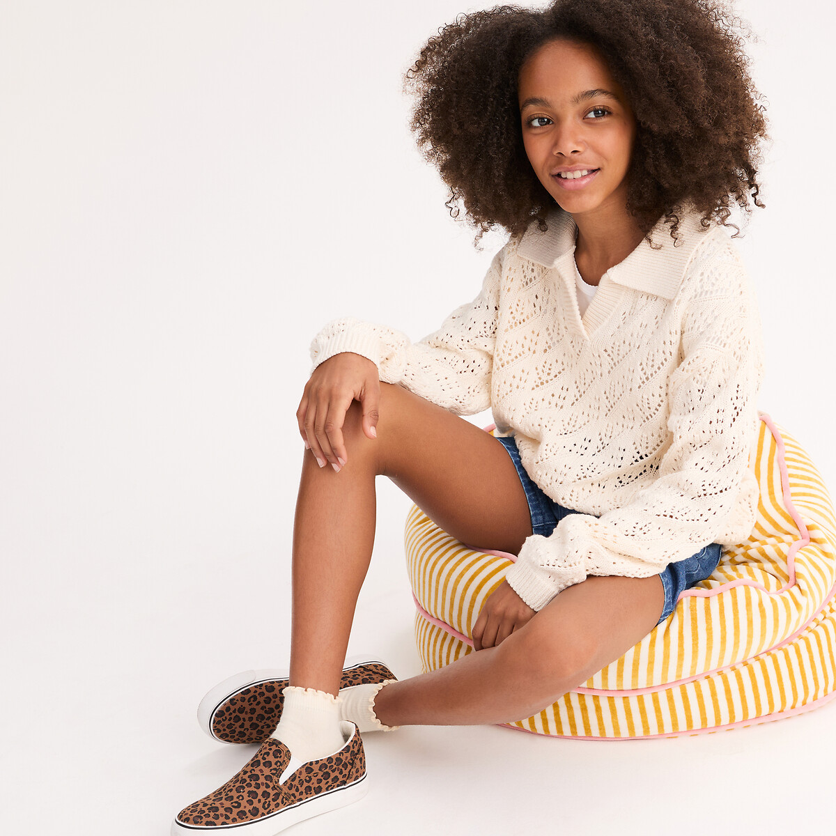 La Redoute Collections Πουλόβερ με γιακά πόλο από λεπτή διάτρητη πλέξη