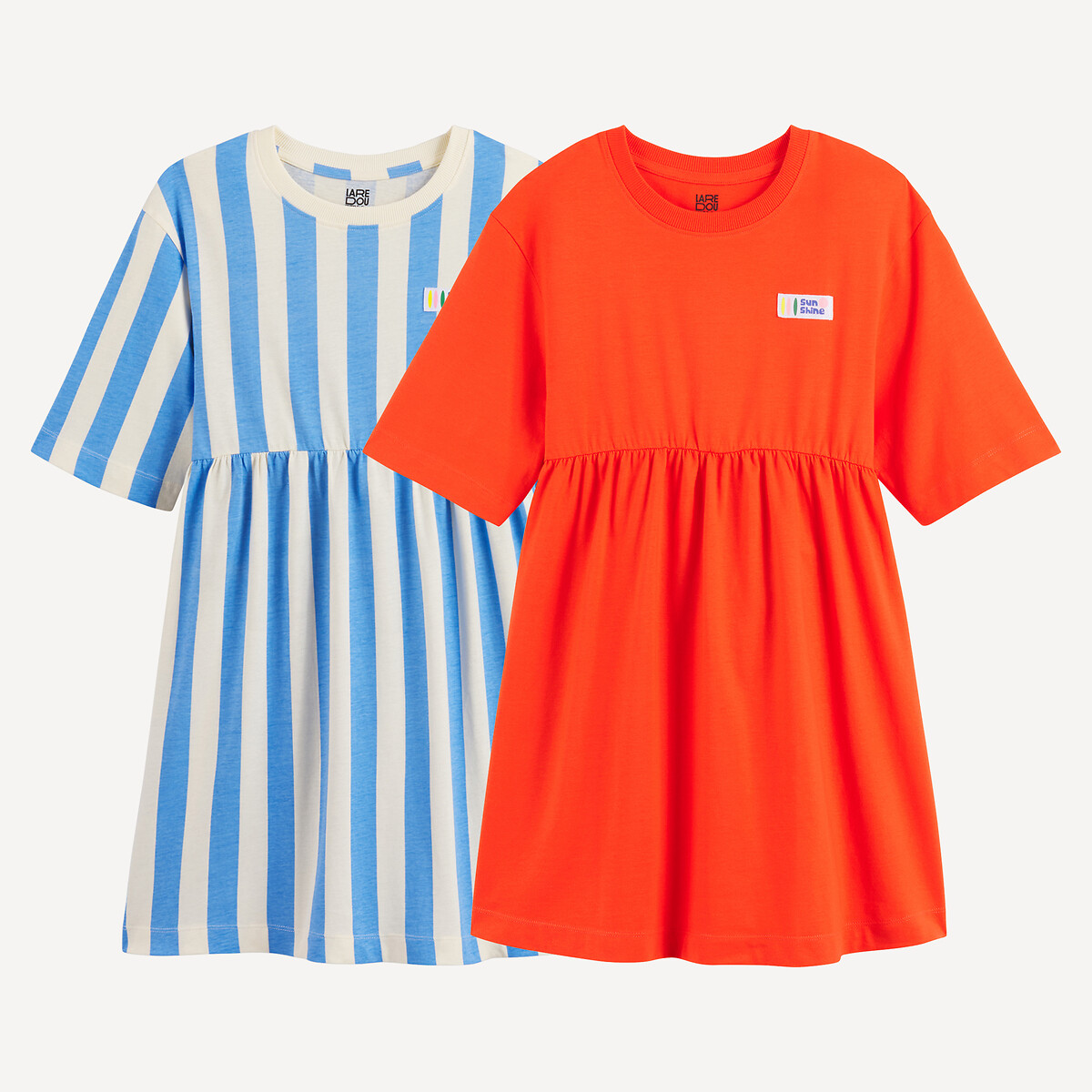 Σετ 2 φορέματα με κοντά μανίκια από ζέρσεϊ