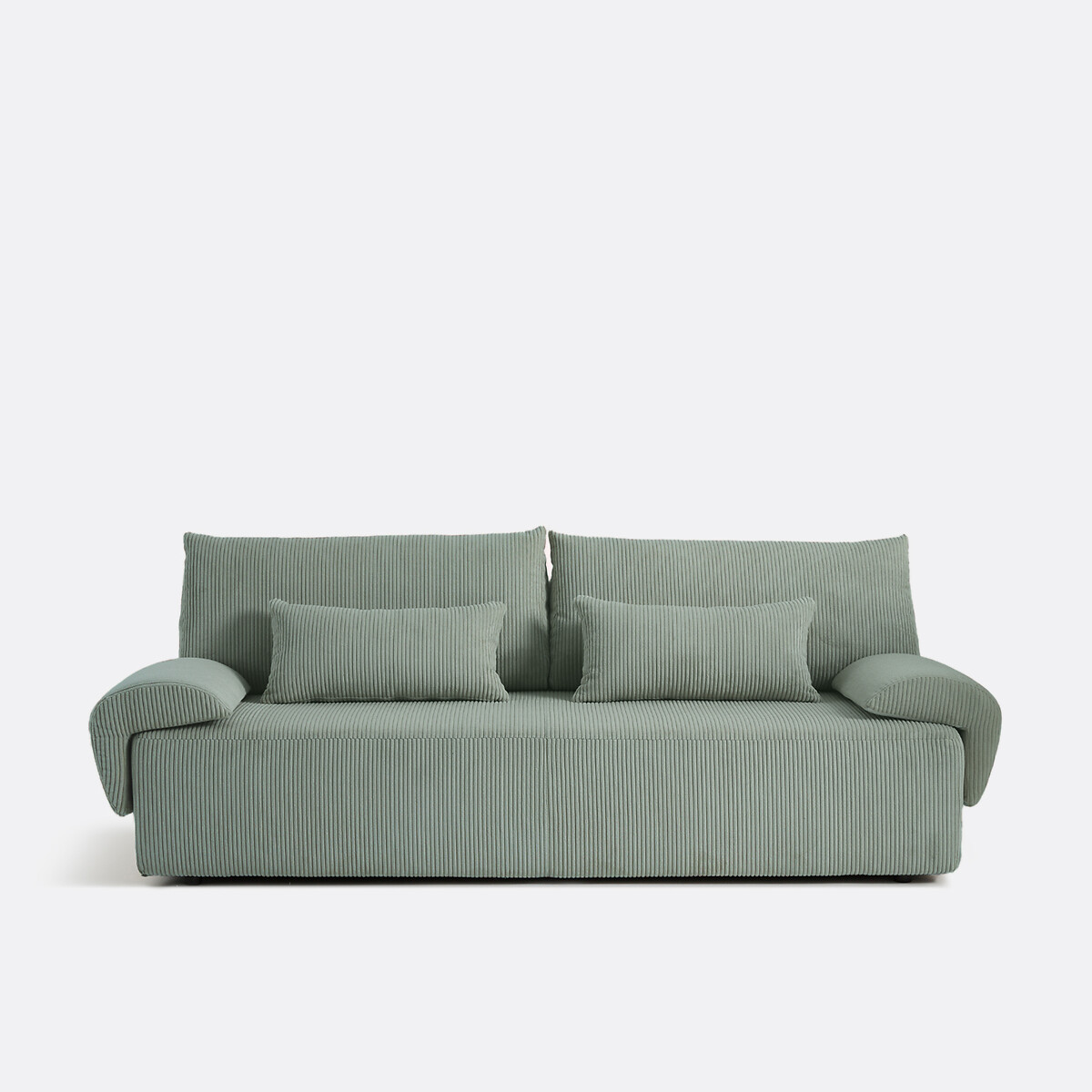 Kαναπές-κρεβάτι 3 θέσεων από ριγέ βελούδο Μ106xΠ206xΥ85cm