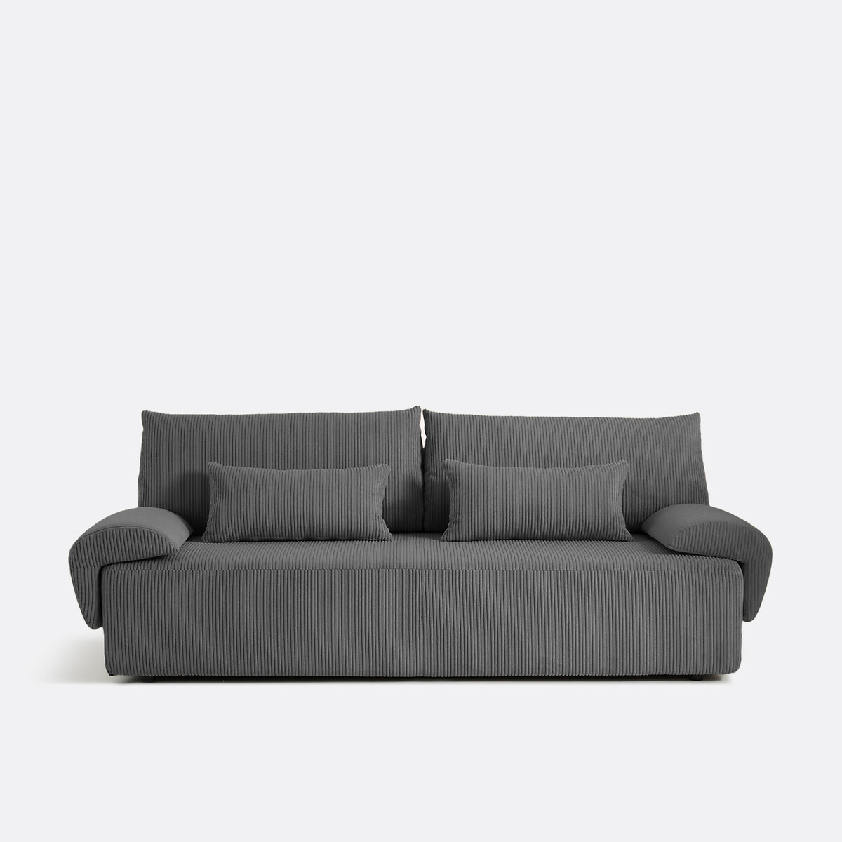 La Redoute Interieurs Kαναπές-κρεβάτι 3 θέσεων από ριγέ βελούδο Μ106xΠ206xΥ85cm