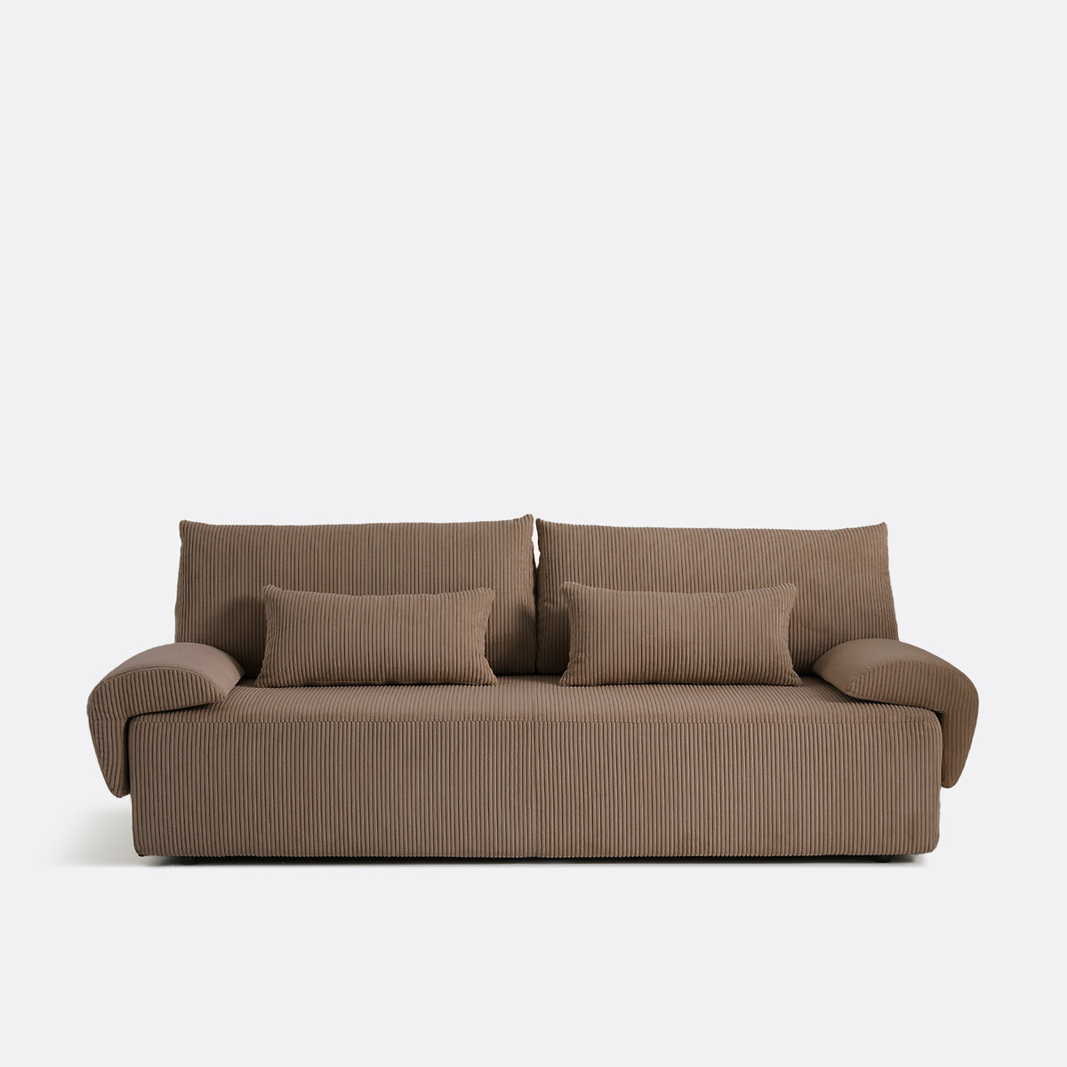 La Redoute Interieurs Kαναπές-κρεβάτι 3 θέσεων από ριγέ βελούδο Μ106xΠ206xΥ85cm