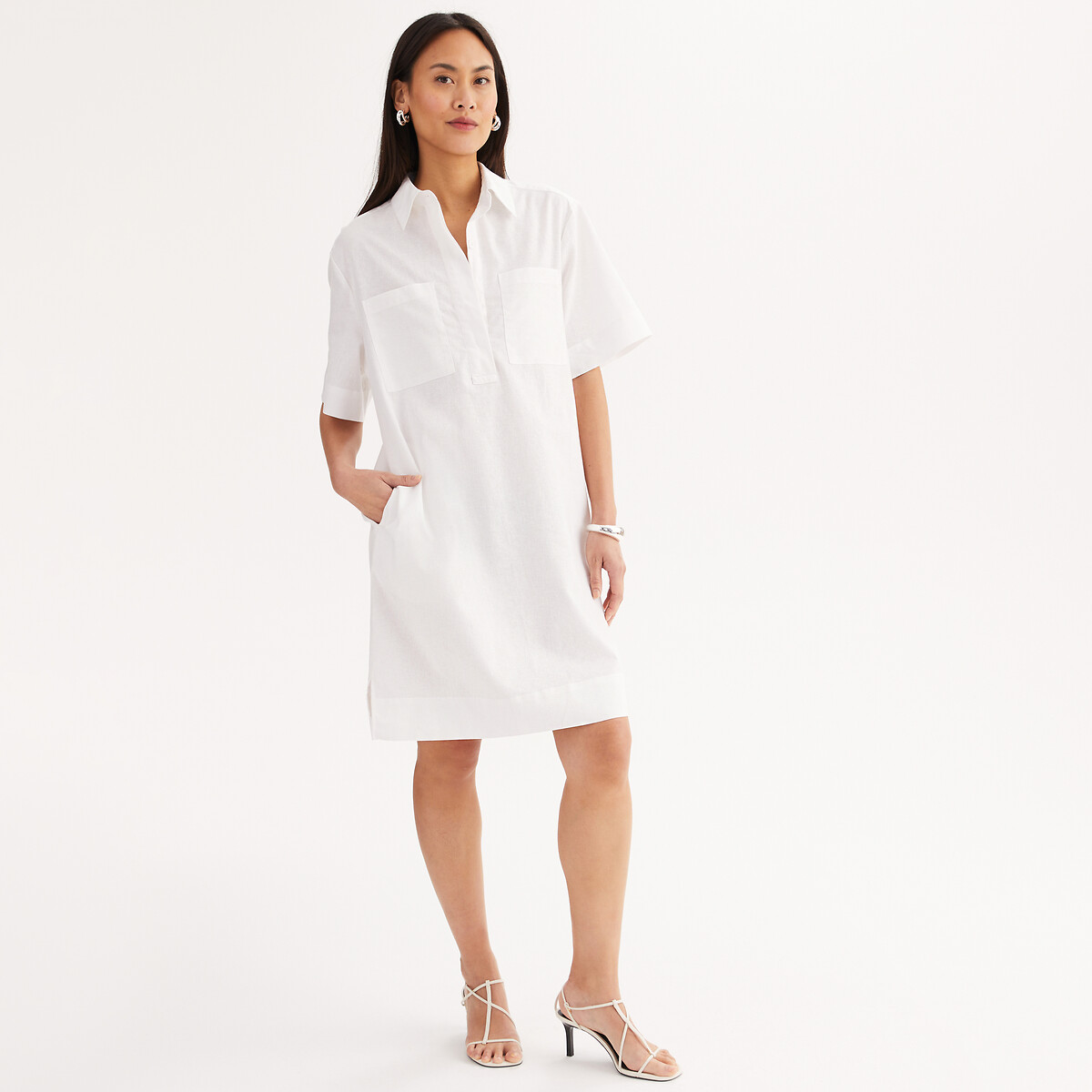 Anne Weyburn Ίσιo φόρεμα με κοντά μανίκια