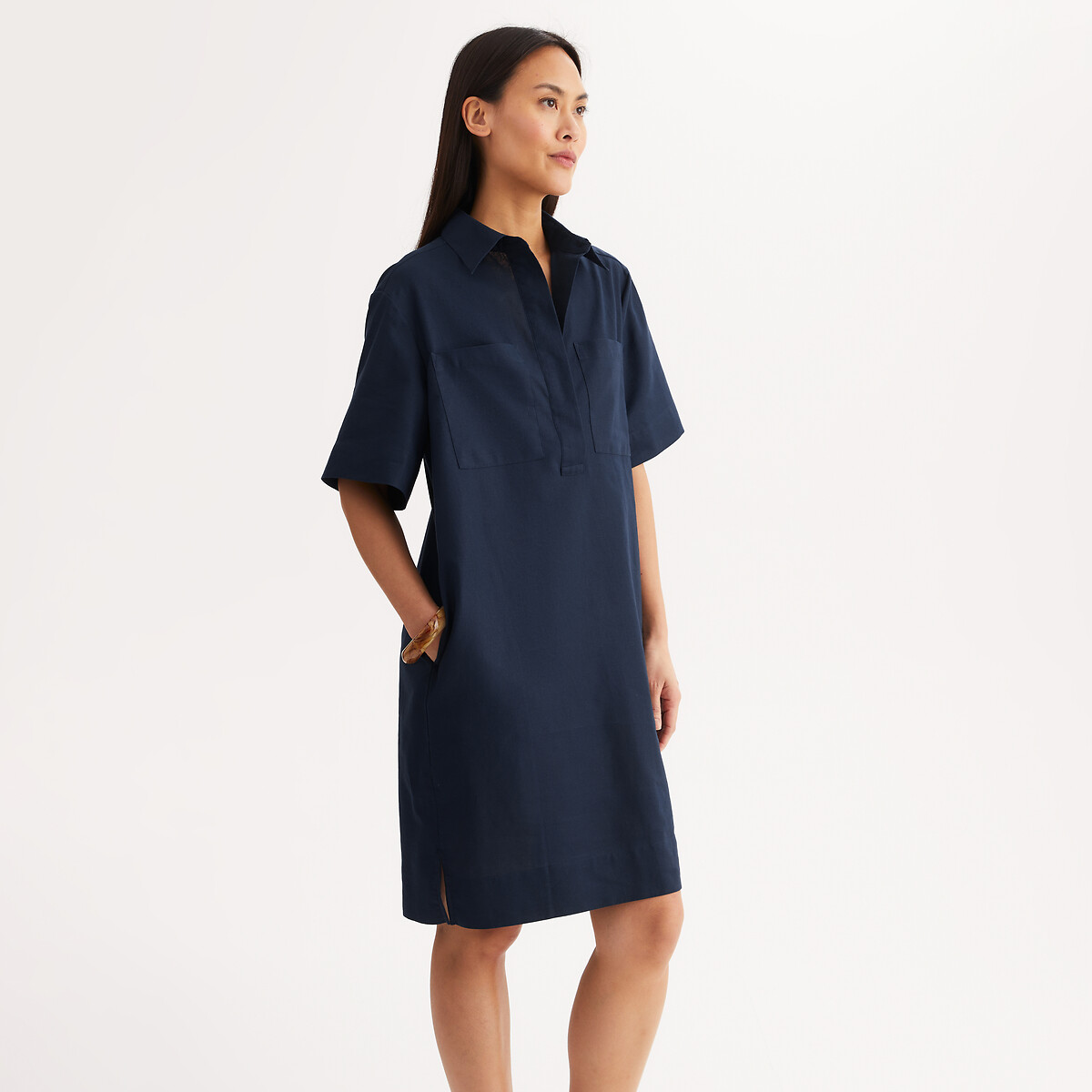 Anne Weyburn Ίσιo φόρεμα με κοντά μανίκια