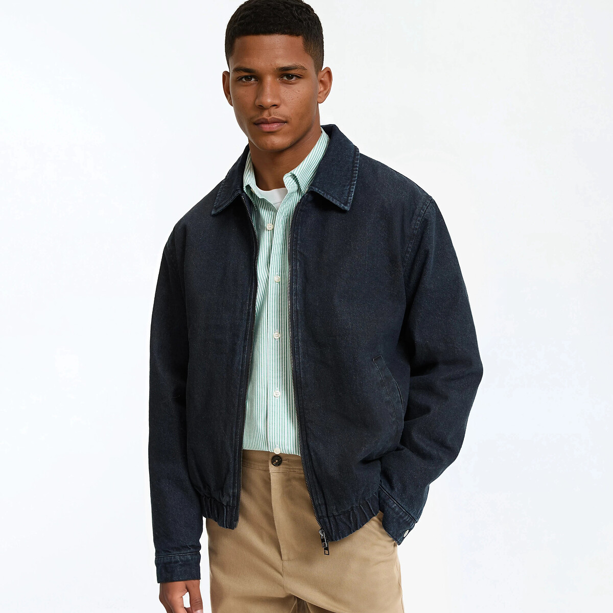 Τζάκετ bomber από ακατέργαστο τζιν