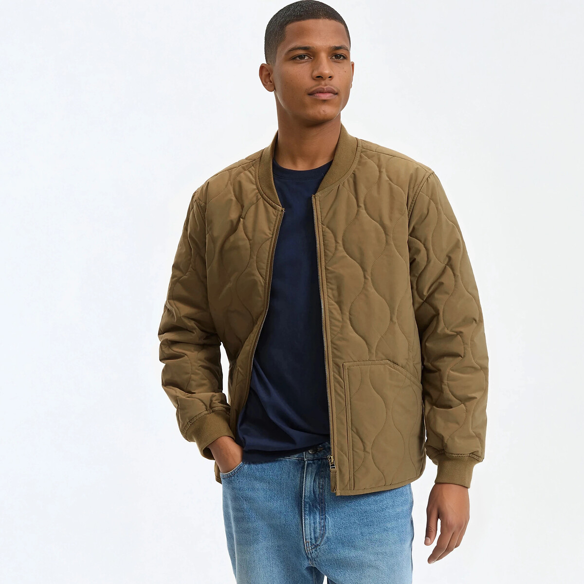 Καπιτονέ μπουφάν με μακριά μανίκια