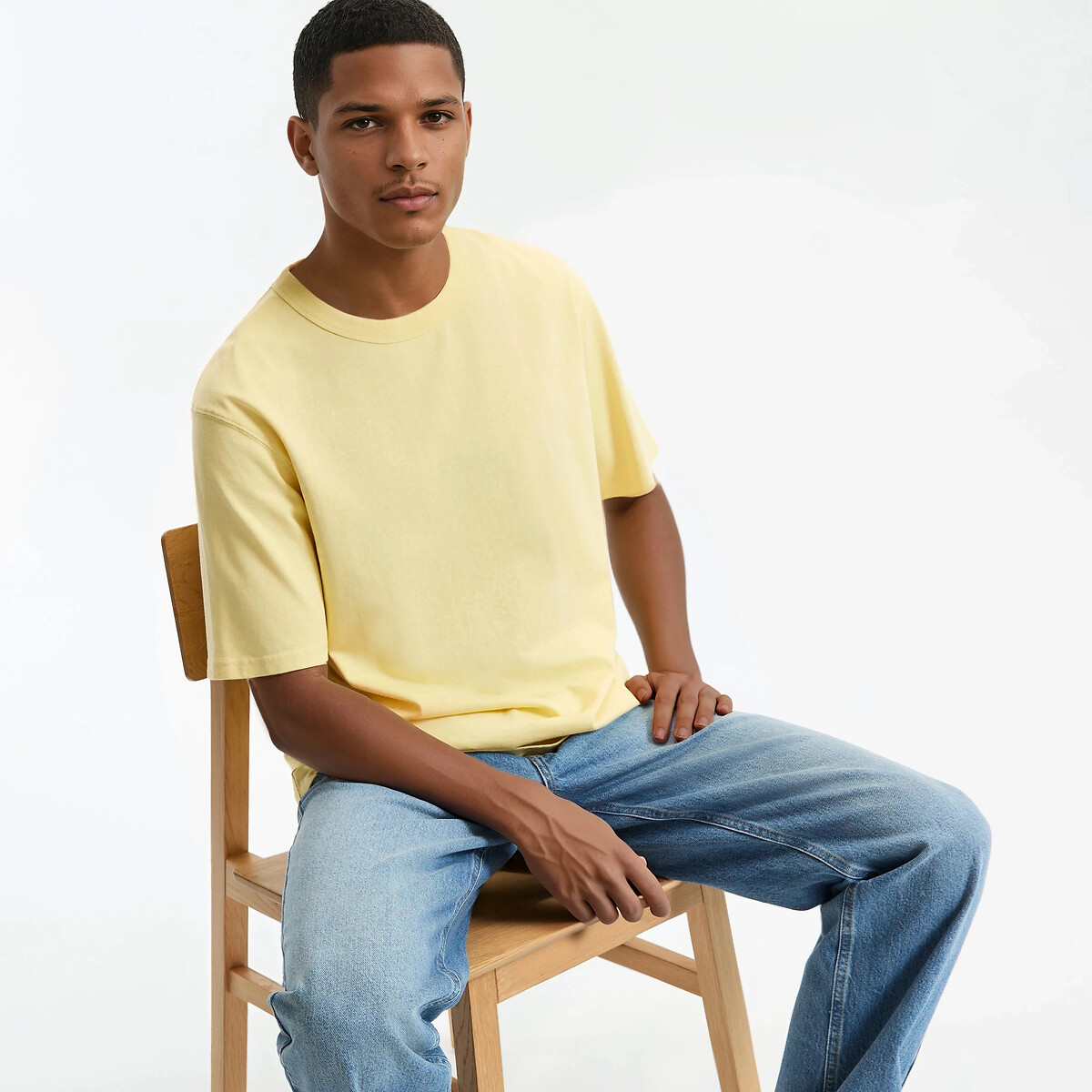 Κοντομάνικο βαμβακερό t-shirt με στρογγυλή λαιμόκοψη