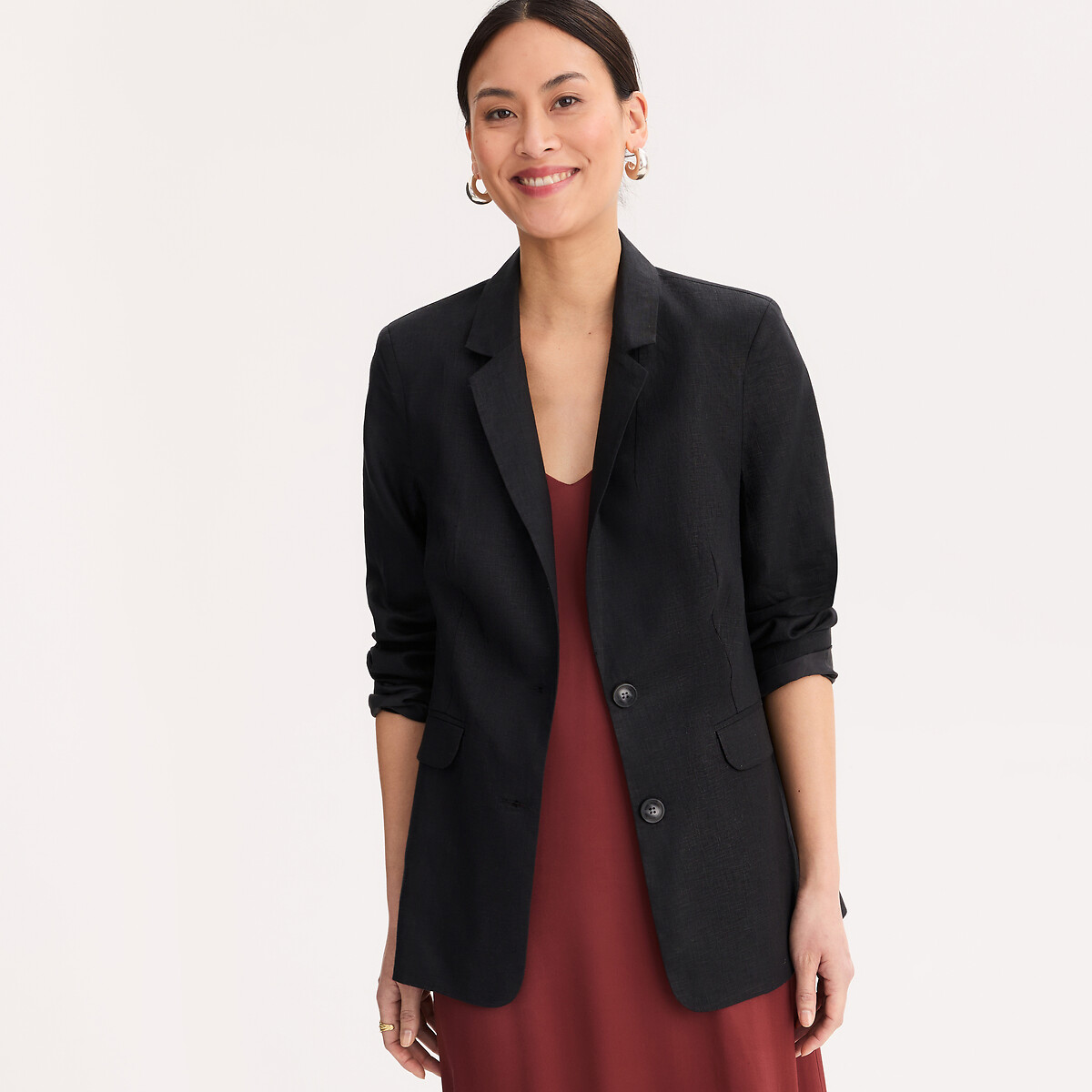 Anne Weyburn Λινό σακάκι σε ίσια γραμμή