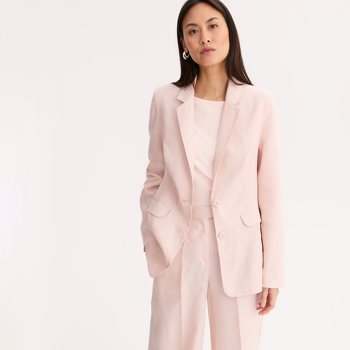 Anne Weyburn Λινό σακάκι σε ίσια γραμμή