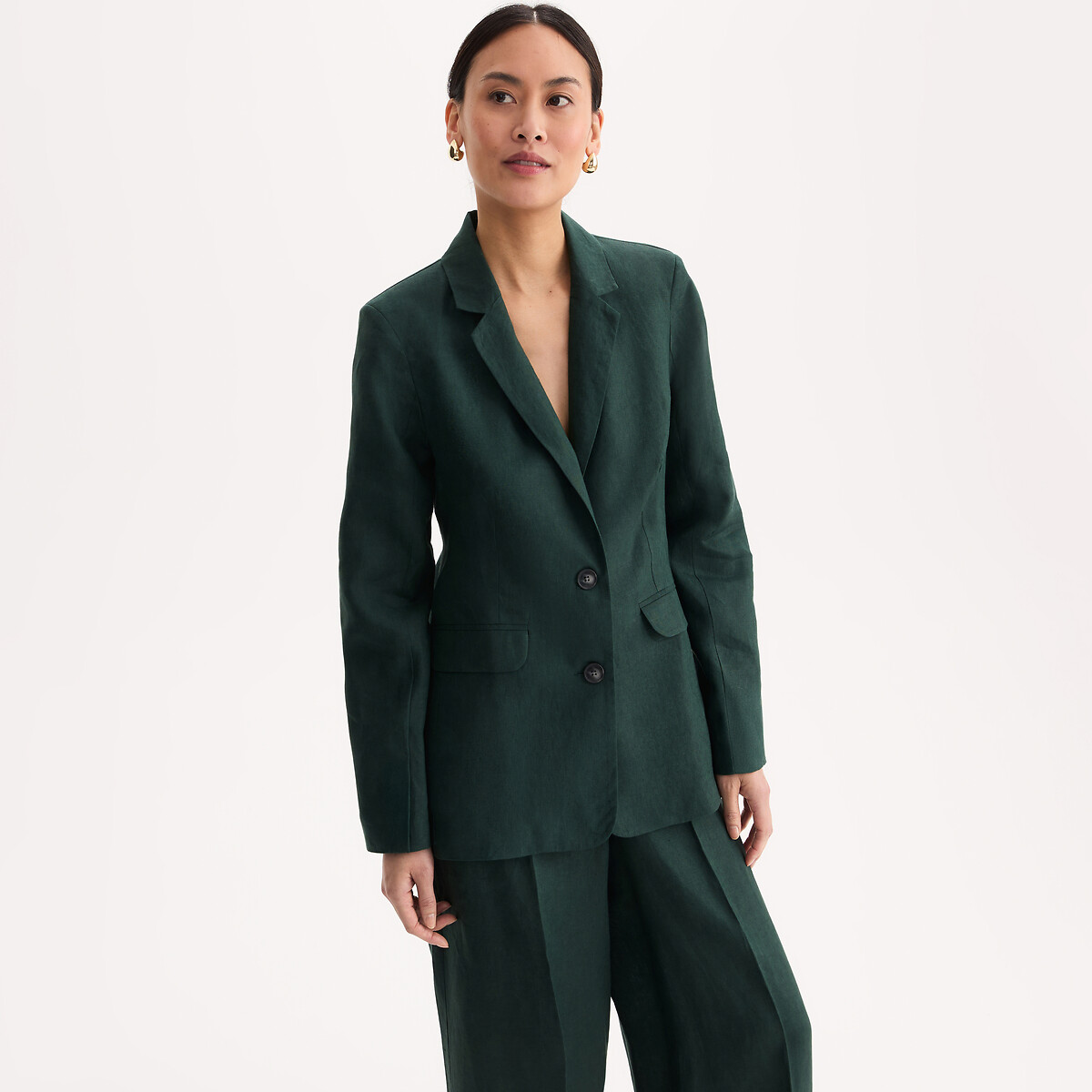 Anne Weyburn Λινό σακάκι σε ίσια γραμμή