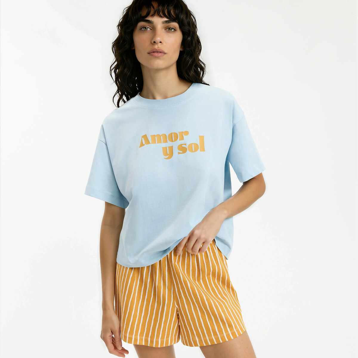 Πιτζάμα σορτς από ζέρσεϊ amor y sol