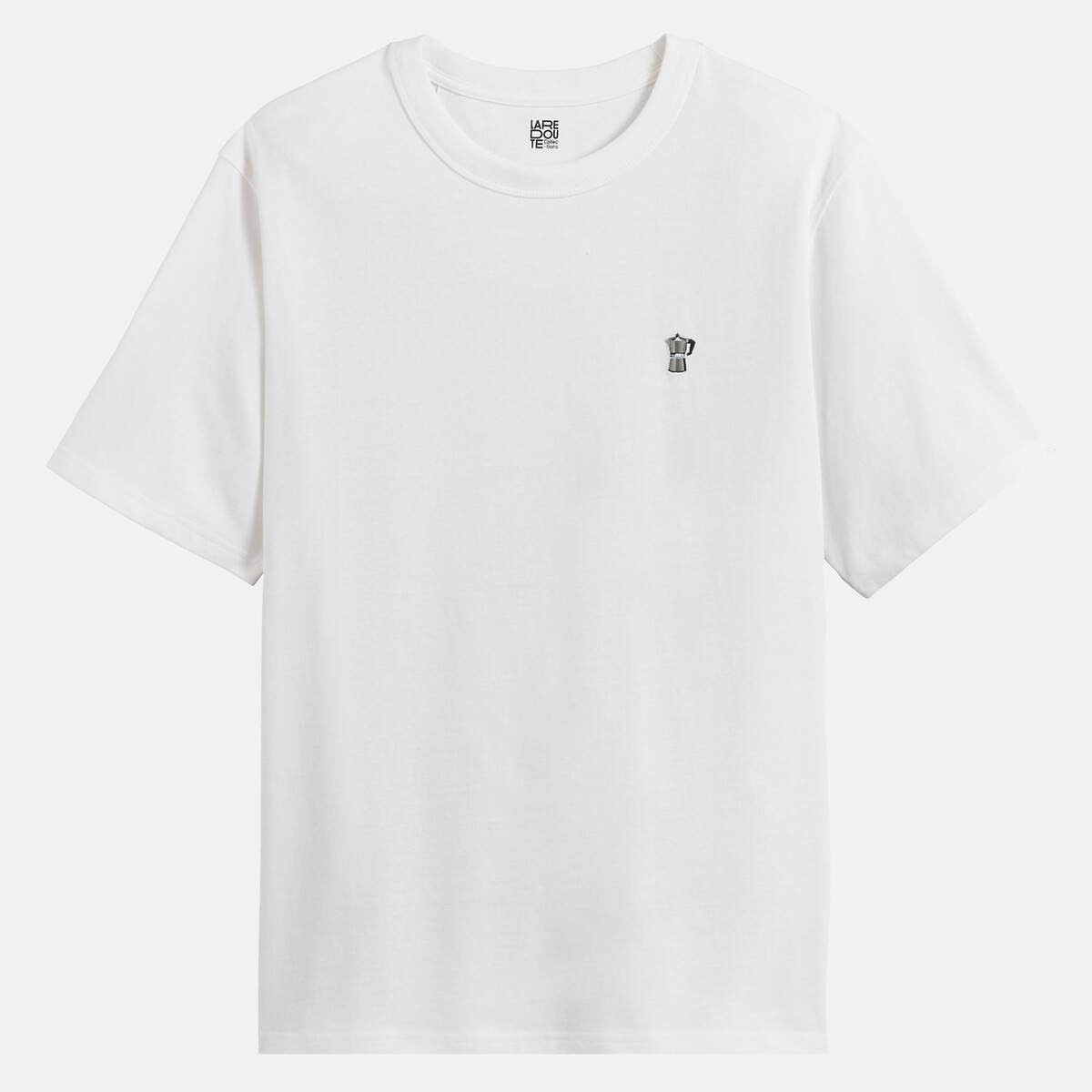 T-shirt με κεντημένη καφετιέρα