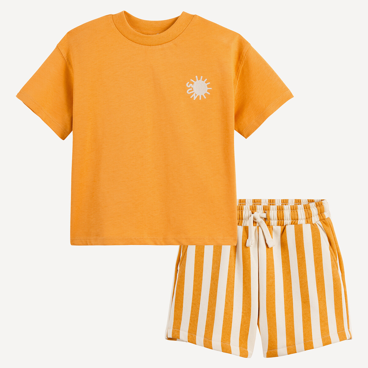 La Redoute Collections Σετ 2 τεμαχίων με ριγέ μπλουζάκι και σορτς