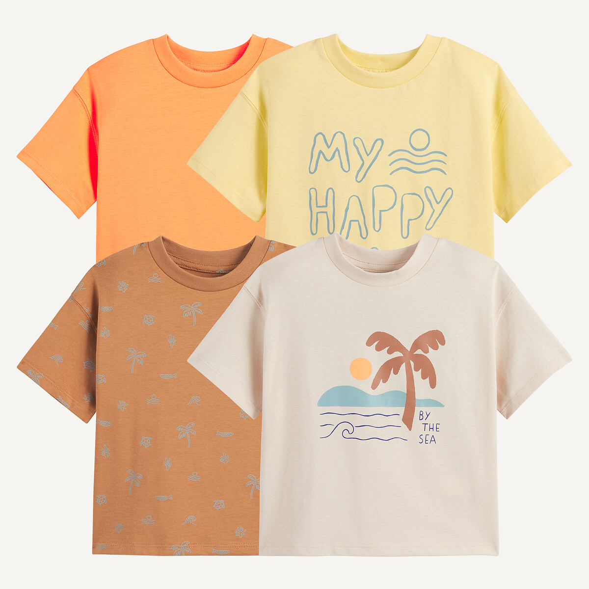 La Redoute Collections Σετ 4 κοντομάνικα μπλουζάκια με στάμπα