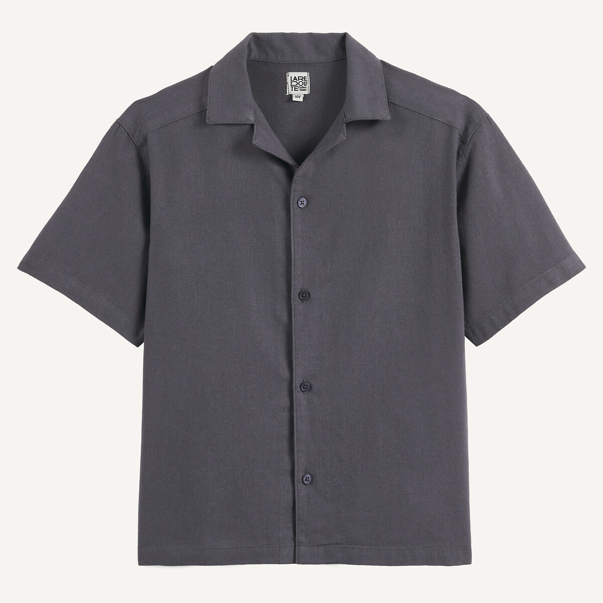 La Redoute Collections Πουκάμισο με κοντά μανίκια από βαμβάκι και λινό