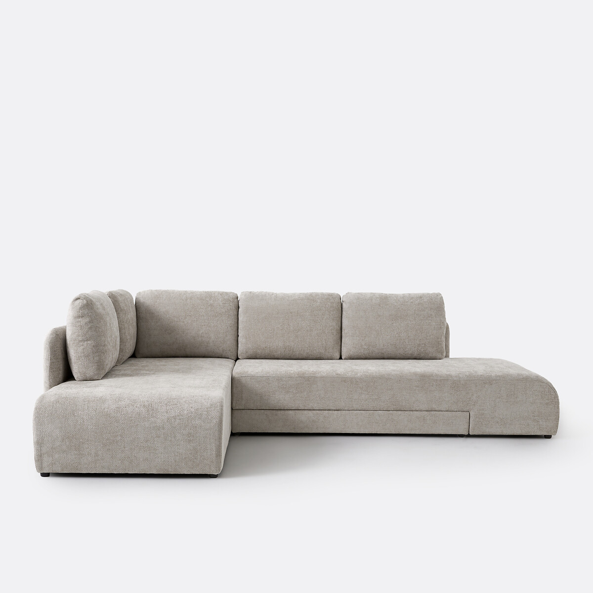 La Redoute Interieurs Γωνιακός καναπές-κρεβάτι από βελούδινο ύφασμα Μ216xΠ284xΥ69cm