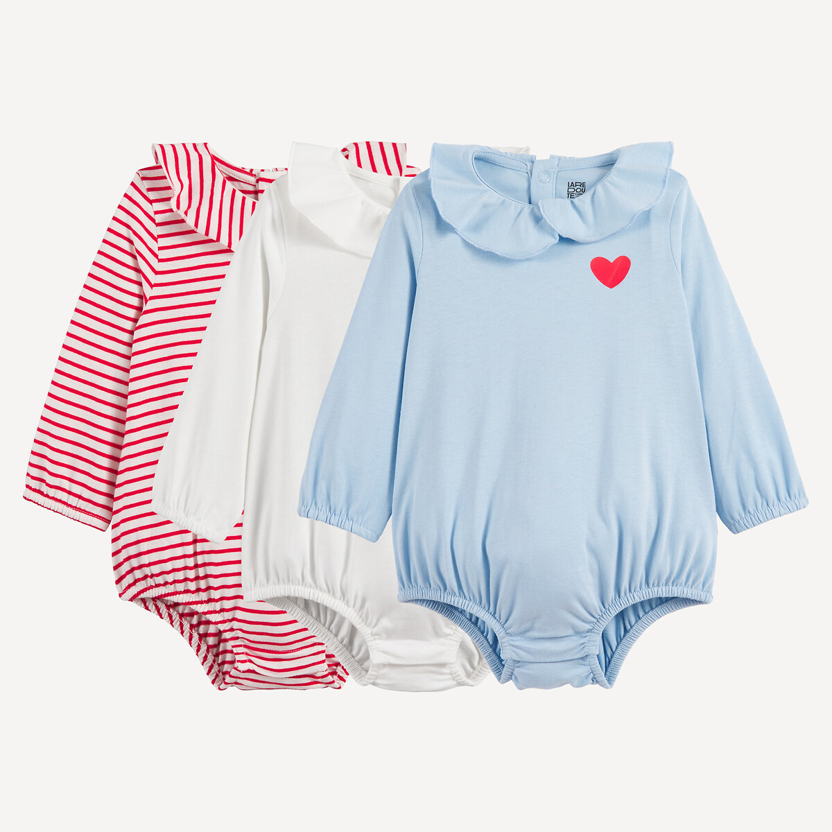 Σετ 3 φορμάκια με μακριά μανίκια και γιακαδάκι