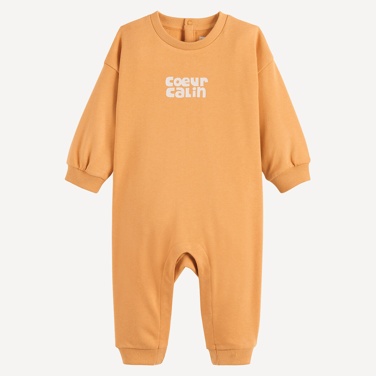 Μακρύ ολόσωμο φορμάκι από φούτερ με στάμπα "Αγκαλιά με καρδιά" μπροστά