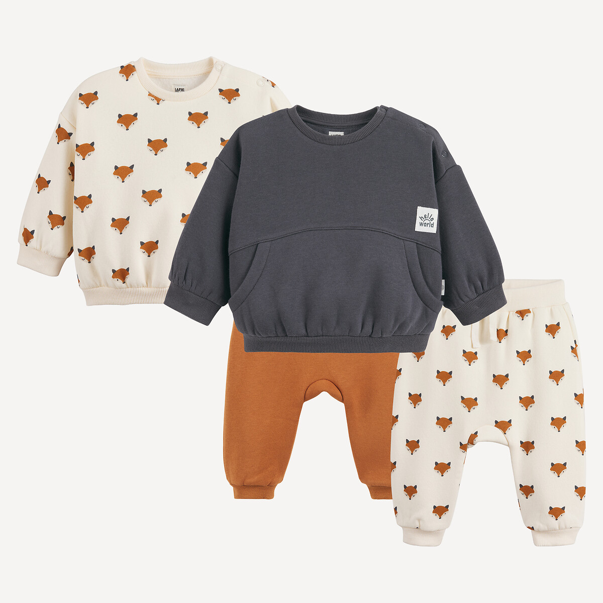 Σετ 2 διπλών σετ με φούτερ και παντελόνια σαρούλ από φούτερ