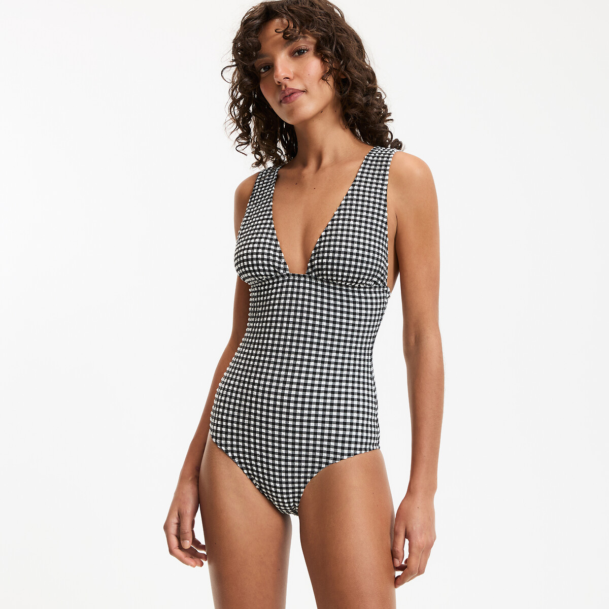 La Redoute Collections Ολόσωμο μαγιό με καρό μοτίβο