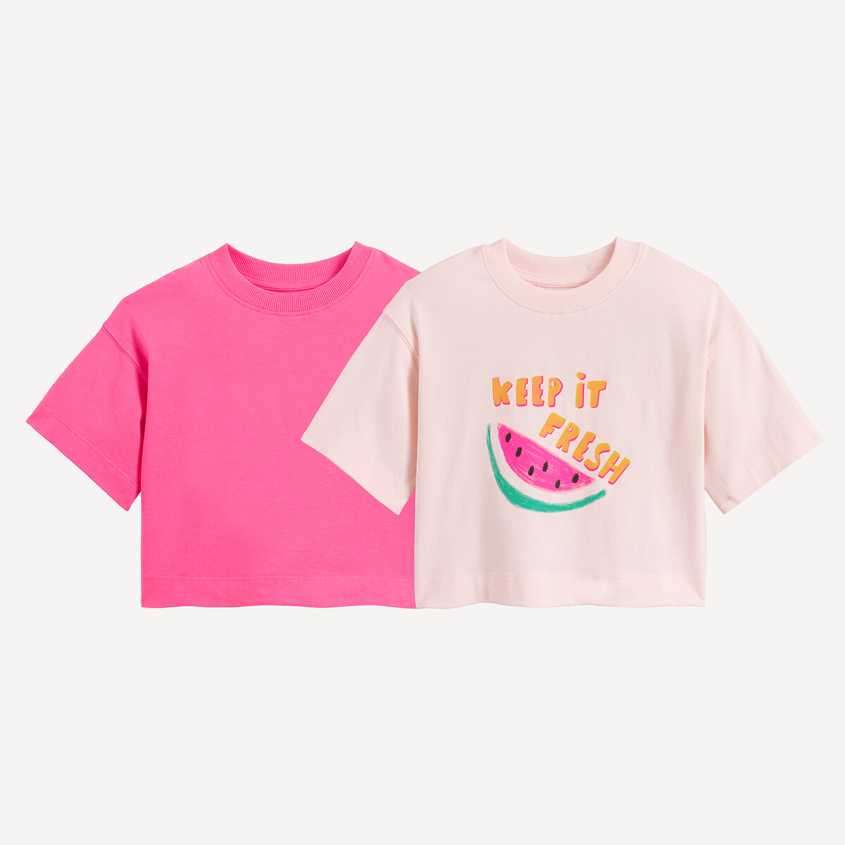 Σετ 2 κοντομάνικα T-shirts με στρογγυλή λαιμόκοψη